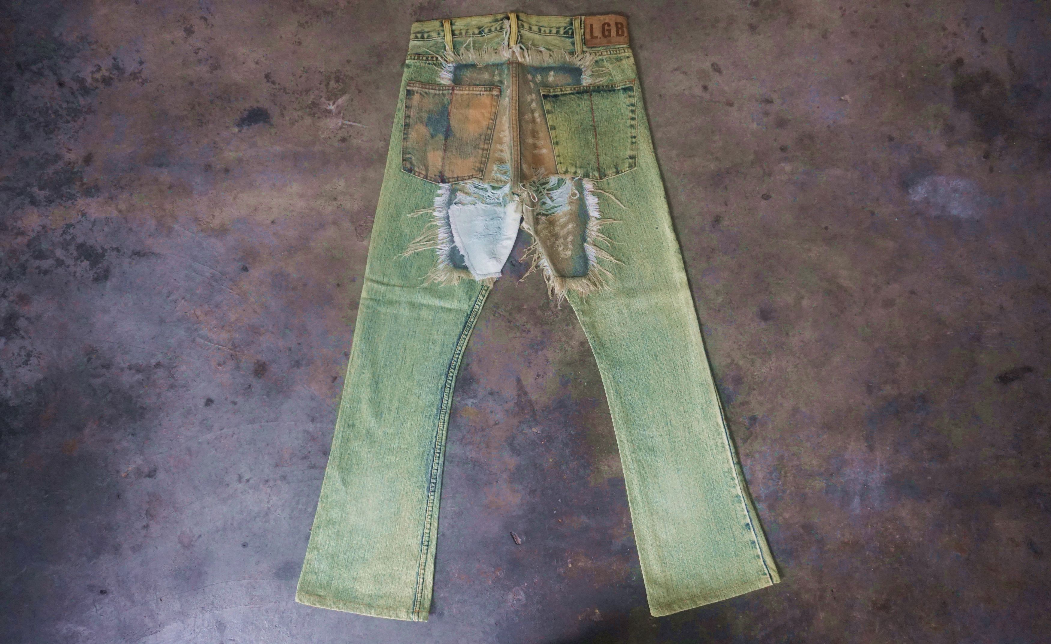If Six Was Nine LGB Crazy Wolf Patchwork Jeans Size US 30 / EU 46 - 5 Thumbnail