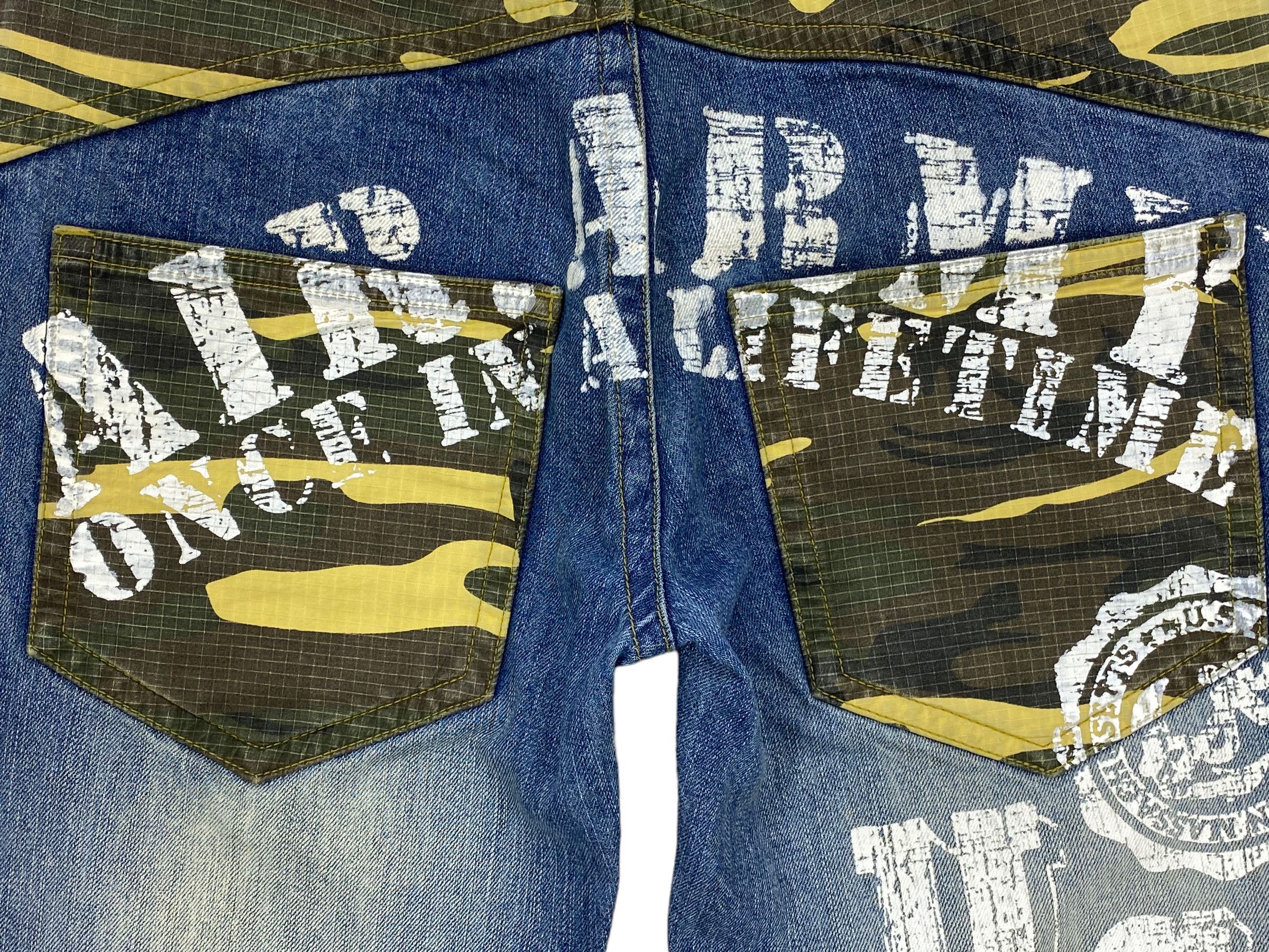 Japanese Brand Massive Squad Air Army Camo Denim Pants Distressed Jeans Size US 34 / EU 50 - 11 Thumbnail