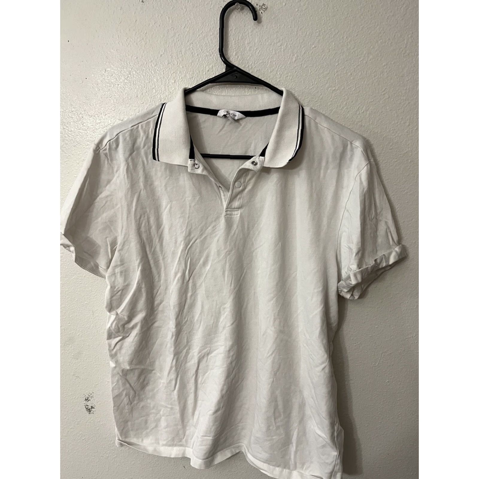 Calvin Klein VINTAGE Calvin Klein Polo Shirt Short Sleeve White Mens M Polo Shirts White Calvin Klein Liquid Touch 90s Logo Mens Size US M / EU 48-50 / 2 - 3 Thumbnail