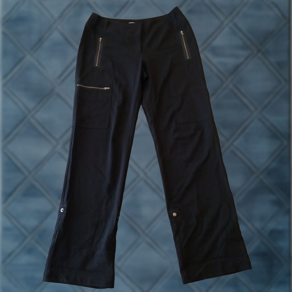 Vintage Chico's Pants Womens Size 0 Ankle Straight Leg 29x31 Black Mid Rise Regular Inseam 31"} Size 25" / US 0 / IT 36 - 1 Thumbnail