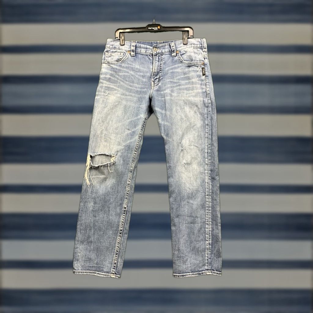 Silver Jeans Co. Silver Jeans Hunter Mens 34x32 Athletic Fit Tapered Leg Denim Jeans Blue Stretch Size US 34 / EU 50 - 1 Thumbnail