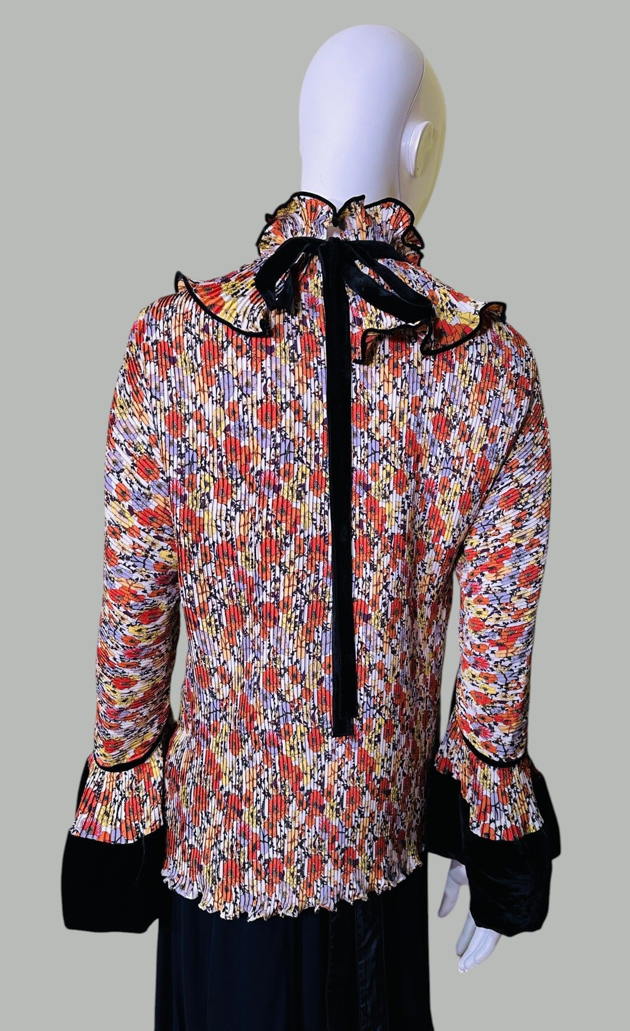 Tory Burch Floral Print Mock Neck Blouse Size XS / US 0-2 / IT 36-38 - 4 Thumbnail