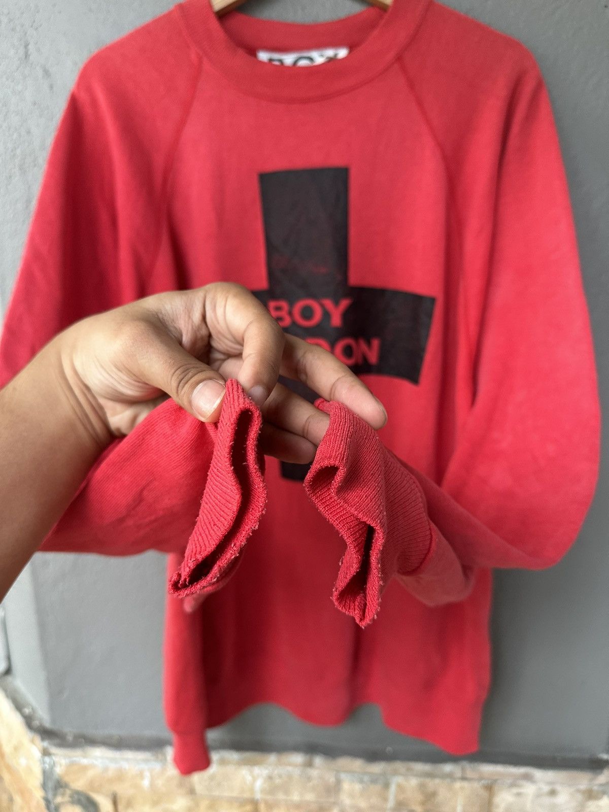 Boy London Vintage 90’s BOY LONDON Luxury Brand Rare Sweatshirt Red L Size US L / EU 52-54 / 3 - 7 Thumbnail