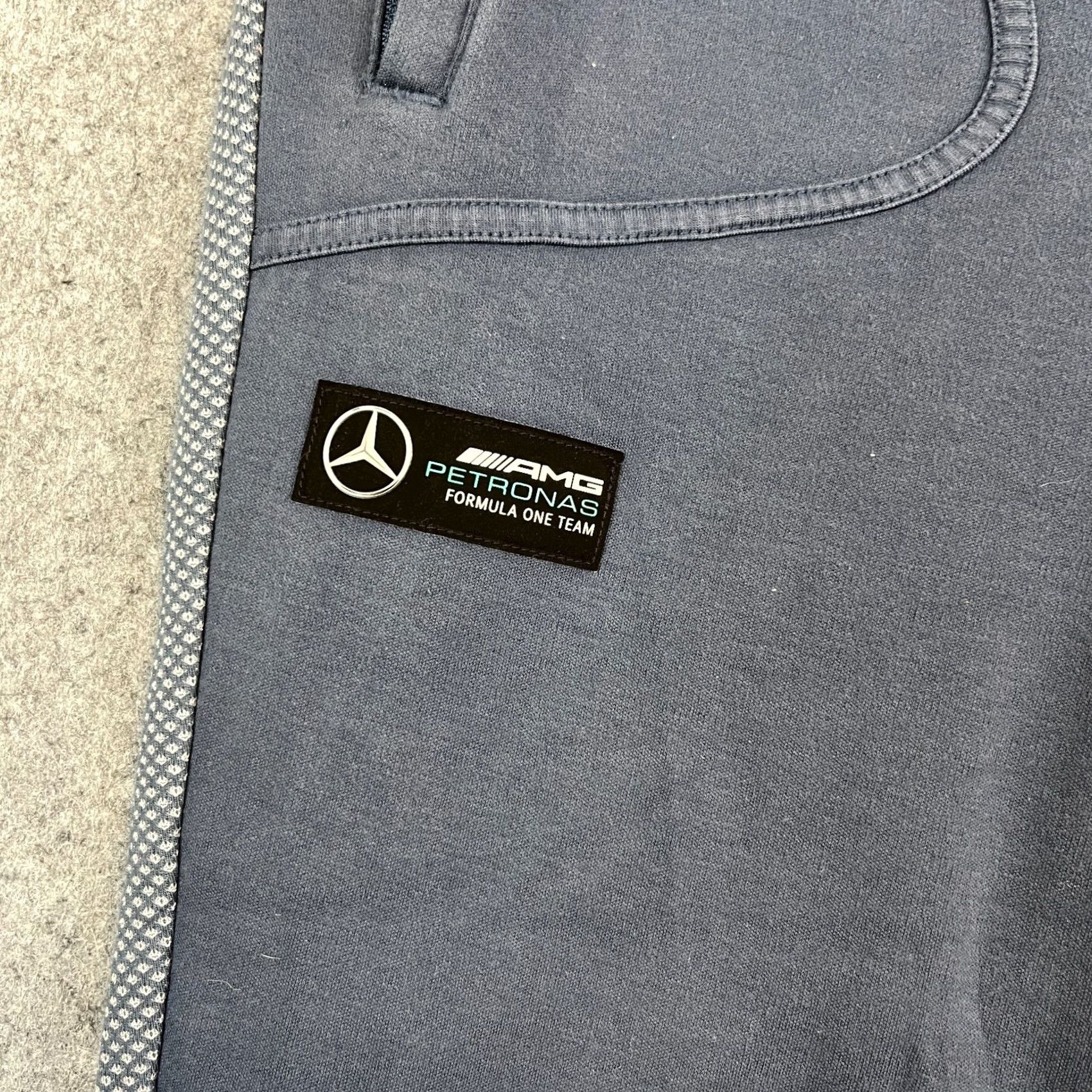 Puma PUMA AMG Mens Joggers Track Pants Grey Blue Large Cotton Blended Fabric Regular Waist 32 in Inside Leg 30 in Pockets Men Trousers Size US 33 - 7 Thumbnail