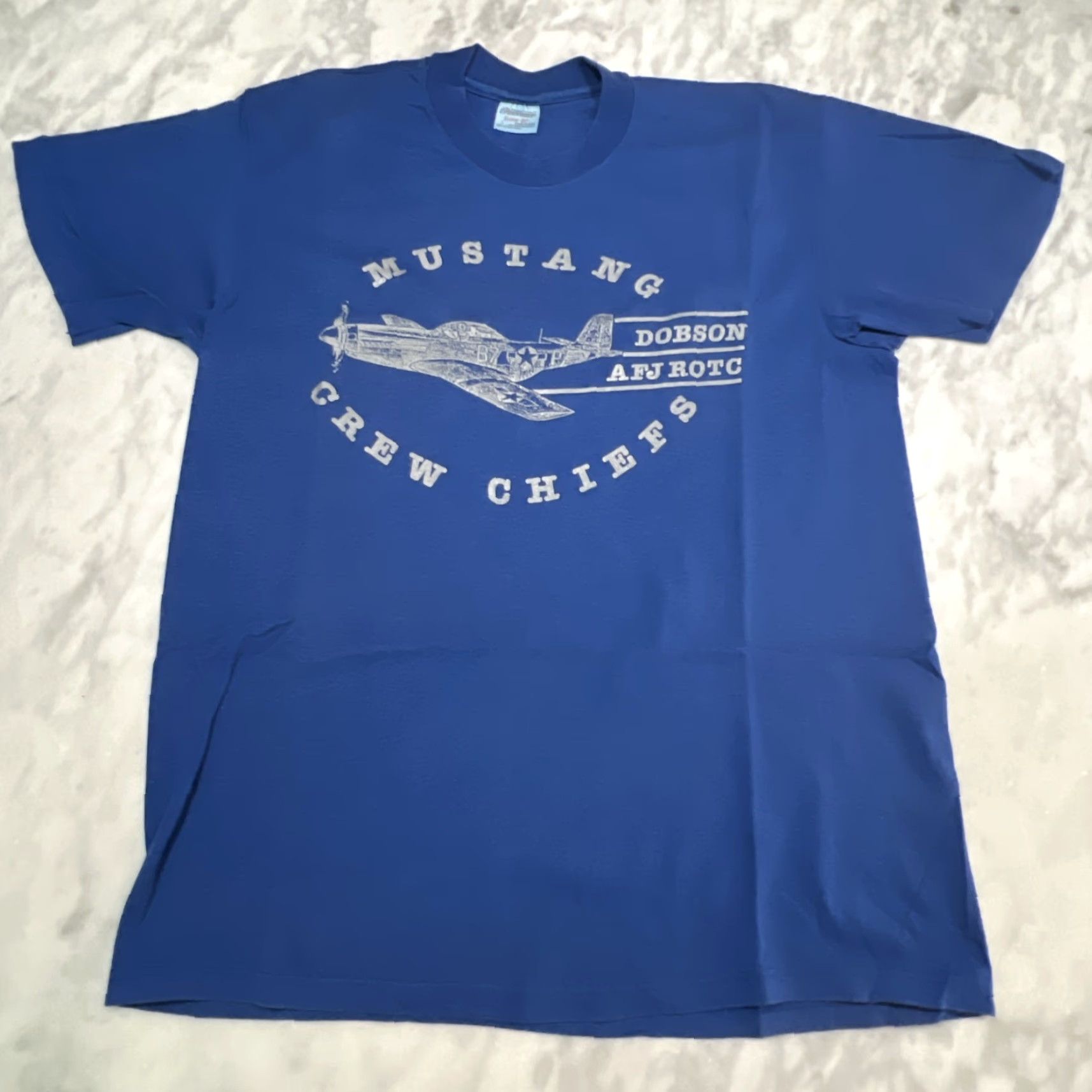Vintage VINTAGE P-51 Mustang Crew Chiefs Shirt Men L Blue Graphic Tee 1990s ROTC USA Size US L / EU 52-54 / 3 - 3 Thumbnail