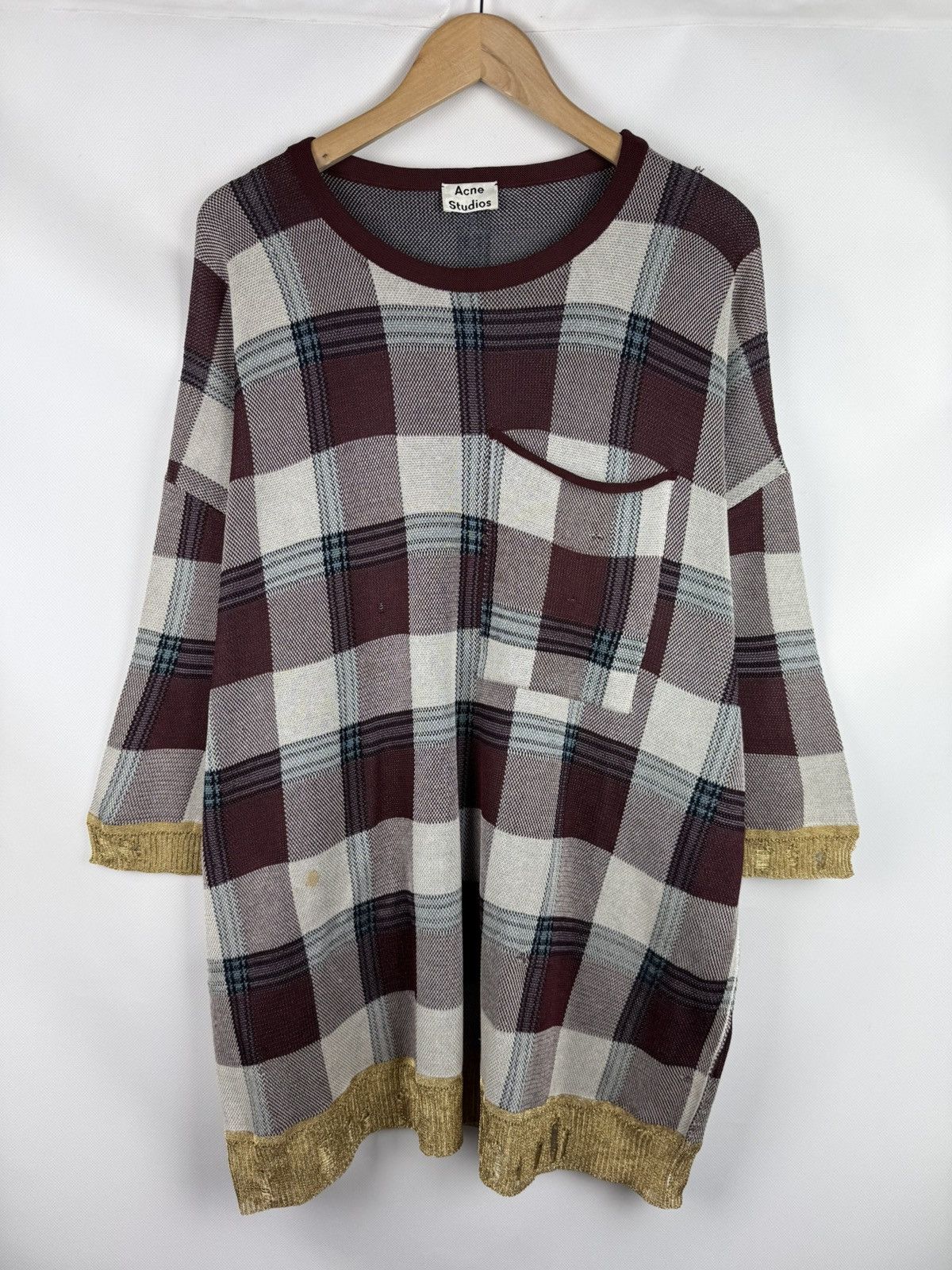 Acne Studios Acne Studios Beah Check SS17 Ladies Oversized Sweater Dress Size XS / US 0-2 / IT 36-38 - 4 Thumbnail