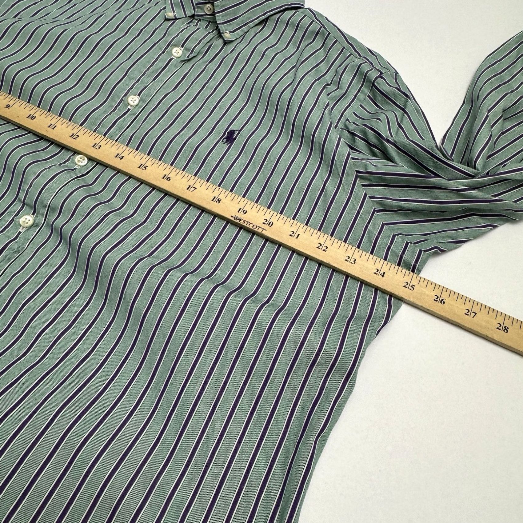 Ralph Lauren Ralph Lauren Button-Down Long Sleeve Shirt Mens Classic Fit L Green Purple Striped 16.5 Size US L / EU 52-54 / 3 - 5 Thumbnail