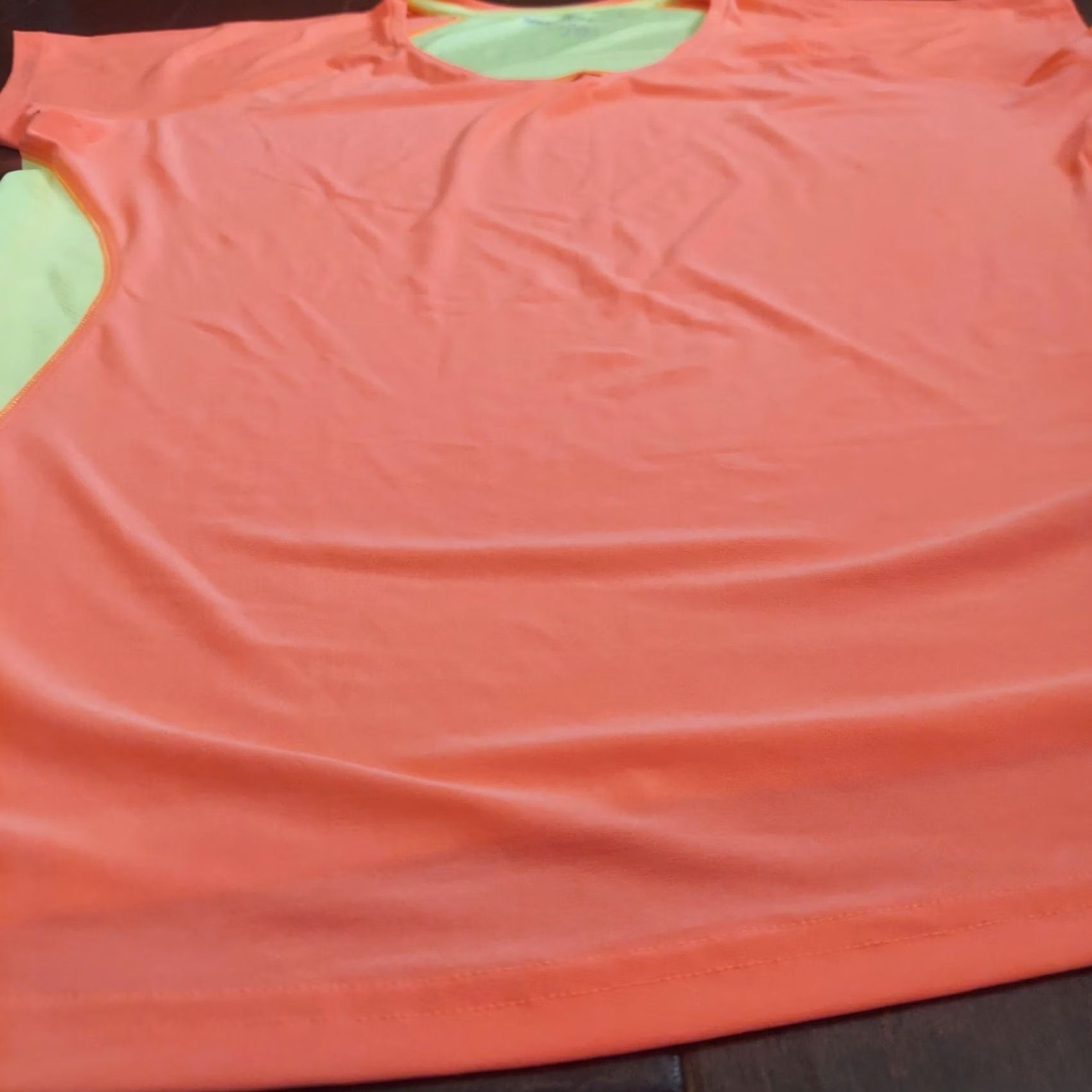 Vintage N.Y.L. Sport Laundry Women Activewear Orange Yellow Top NWT 3X Crew Neck Short Sleeve Tank Sports Activewear Basic Shirt Womens Size XXL / US 16-18 / IT 52-54 - 6 Thumbnail