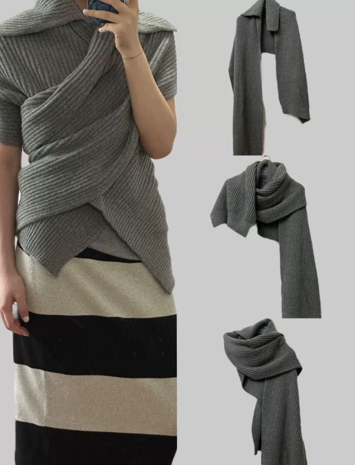 Dries Van Noten Dries van noten Knitted wool shawl 2412-Nextarrow Size US M / EU 48-50 / 2 - 5 Thumbnail