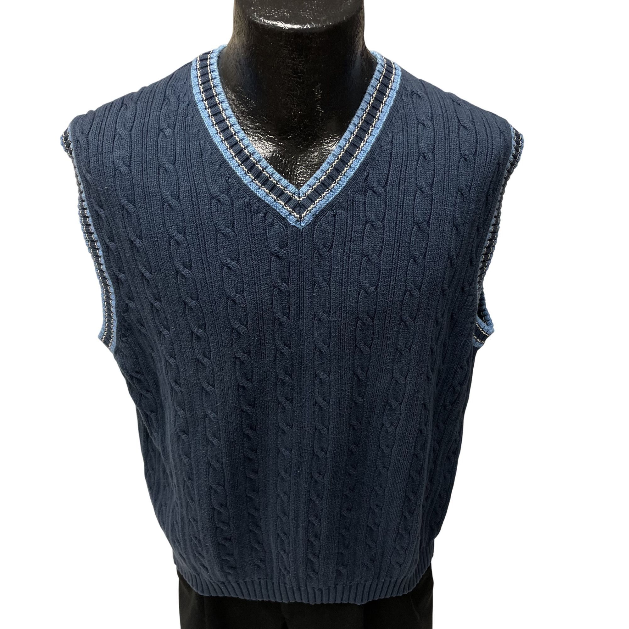 Brooks Brothers Brooks Brothers 346 Cotton Cable KNIT V Neck SWEATER Vest Size US L / EU 52-54 / 3 - 1 Thumbnail