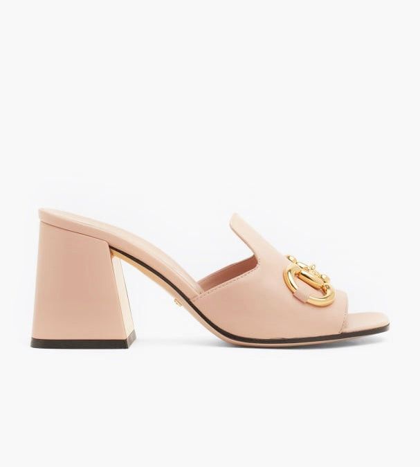 Horsebit Heel Mules in Pink SIZE 39.5