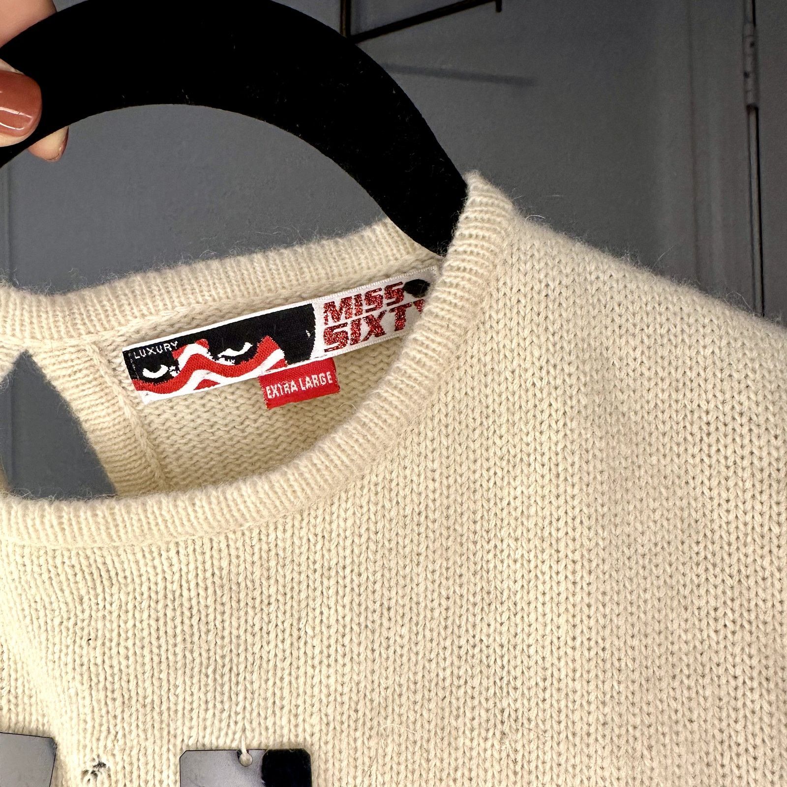 Miss Sixty Miss Sixty Embellished Sweater Vest XL Cream Size XL / US 12-14 / IT 48-50 - 3 Thumbnail