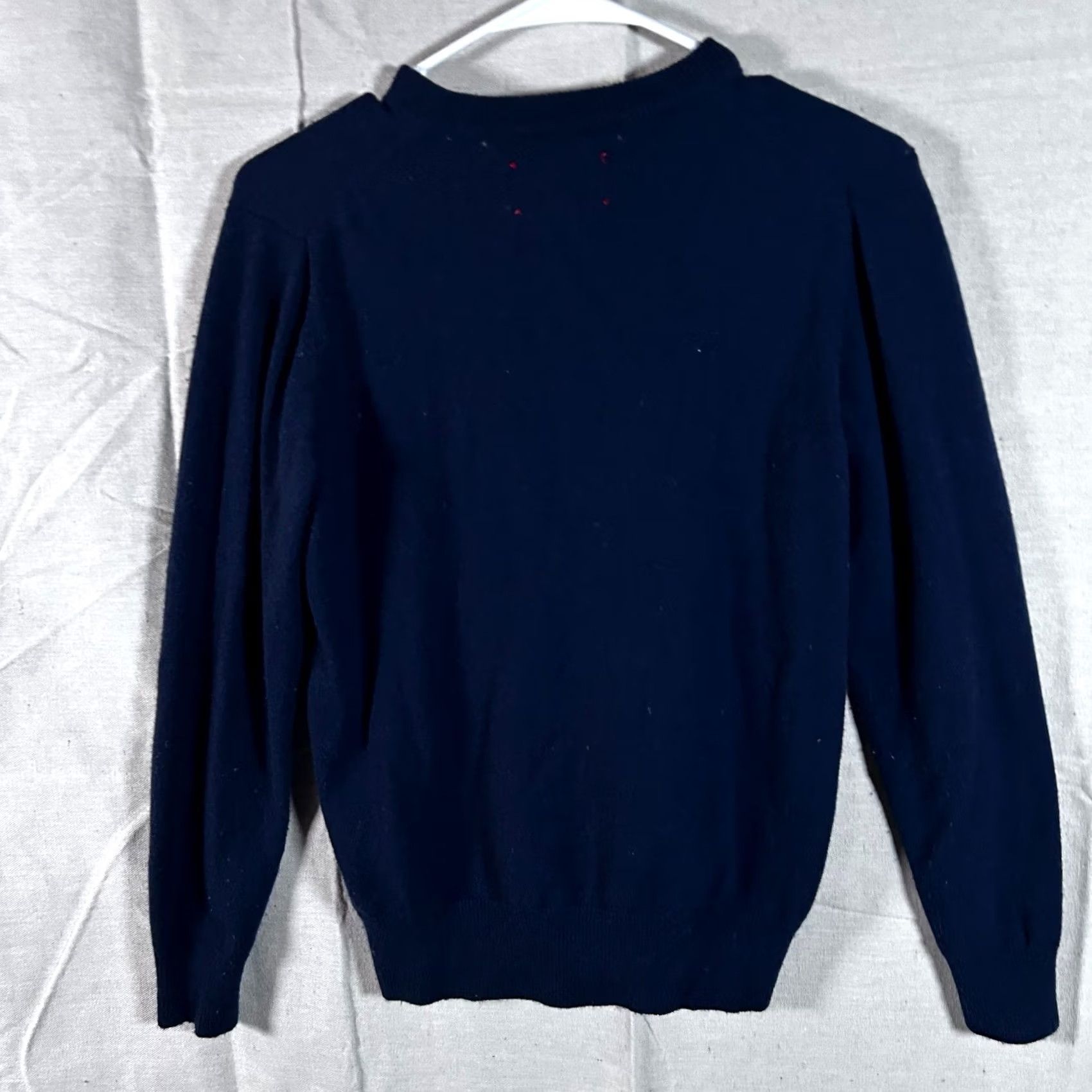 Vintage RVYC Navy Blue Merino Wool Cashmere Blend V-Neck Sweater Mens Small Size US S / EU 44-46 / 1 - 4 Thumbnail