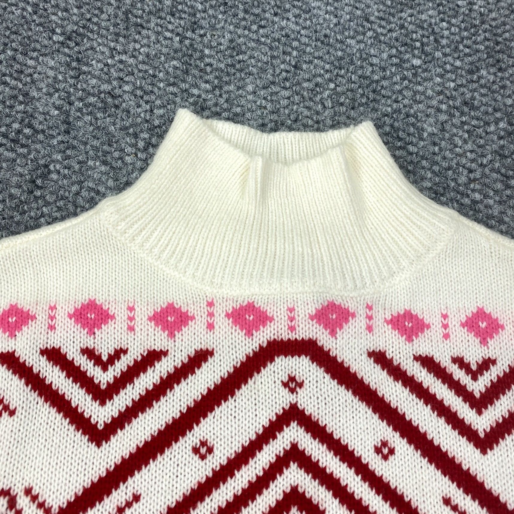 Vintage St Johns Bay Womens Sweater XS Ivory Snowflake Christmas Holiday Balloon Sleeve Pullover Size XS / US 0-2 / IT 36-38 - 5 Thumbnail