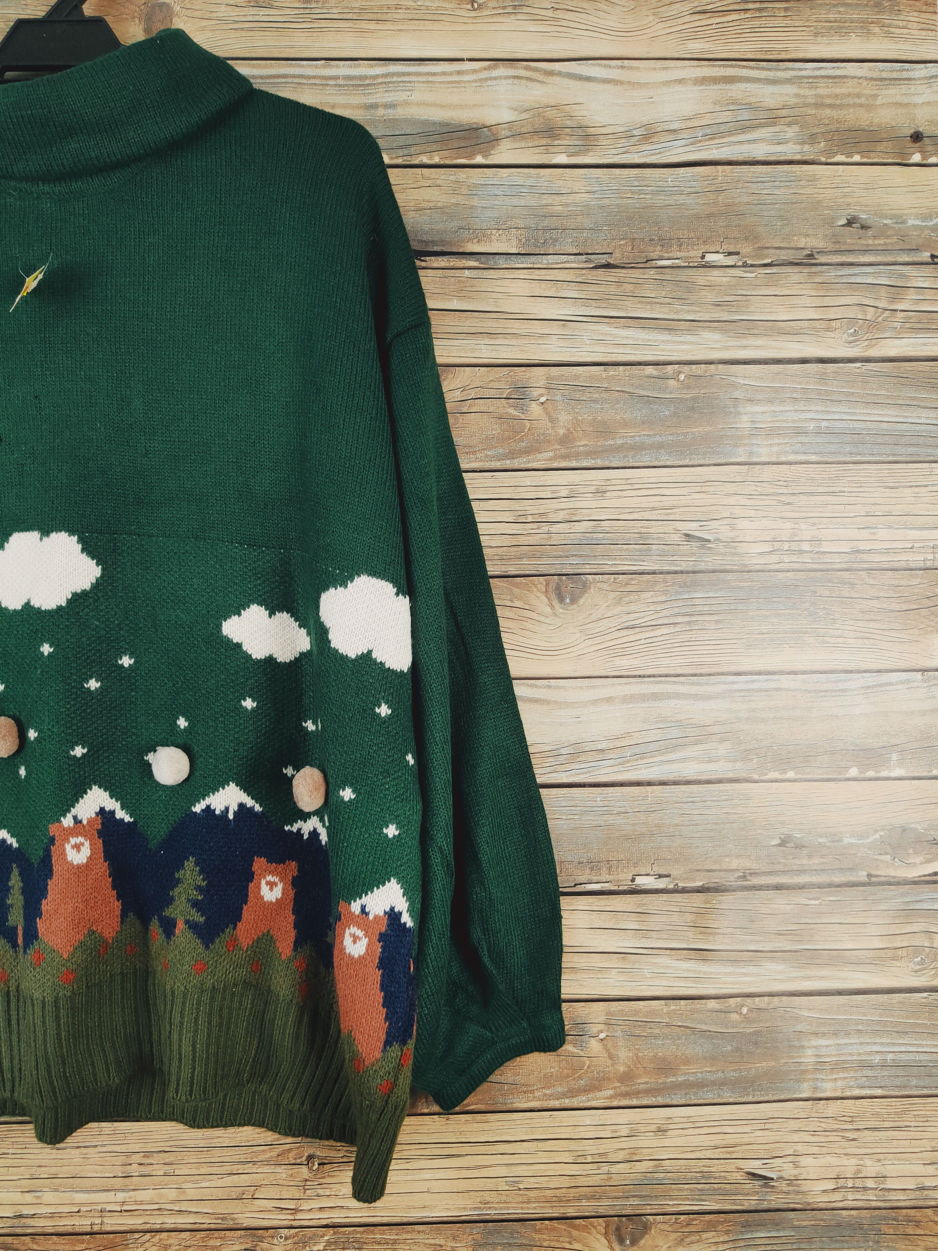 Vintage Rivet & Surge Green Knitwear Sweatshirts #W1233 Size US XL / EU 56 / 4 - 7 Thumbnail