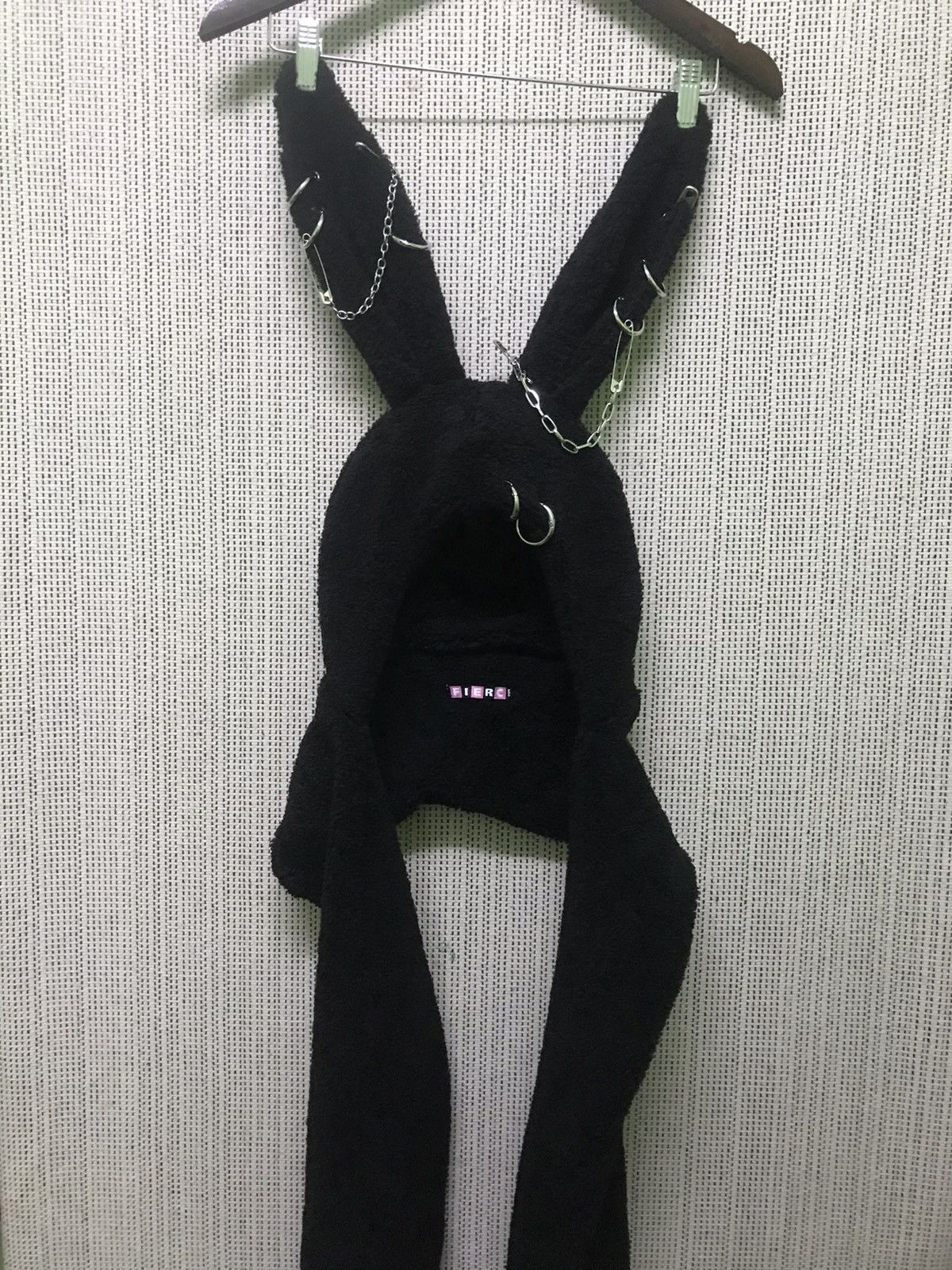 punk‼️ vtg y2k raccoon face beanie hat japan street style