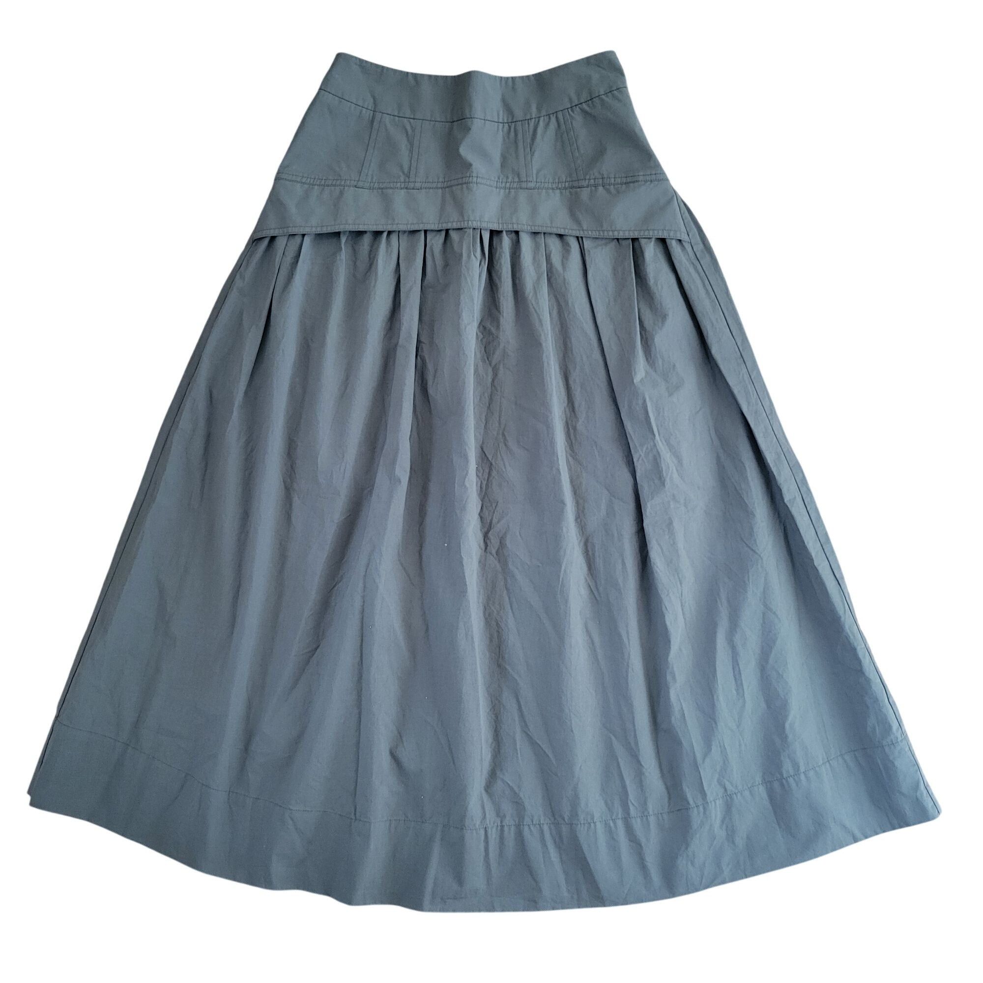 Vintage Tuckernuck Army Green Maxi Skirt XS Cotton High Waisted A Li Size 26" / US 2 / IT 38 - 2 Thumbnail