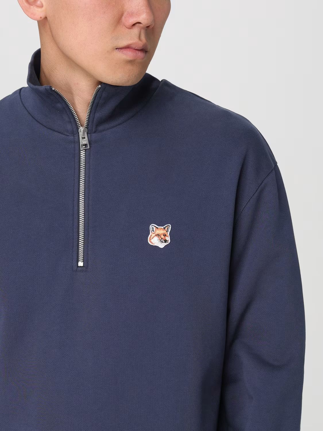 Maison Kitsune o1s22i1n1124 Half-Zip Sweatshirt in Blue Size US S / EU 44-46 / 1 - 3 Thumbnail