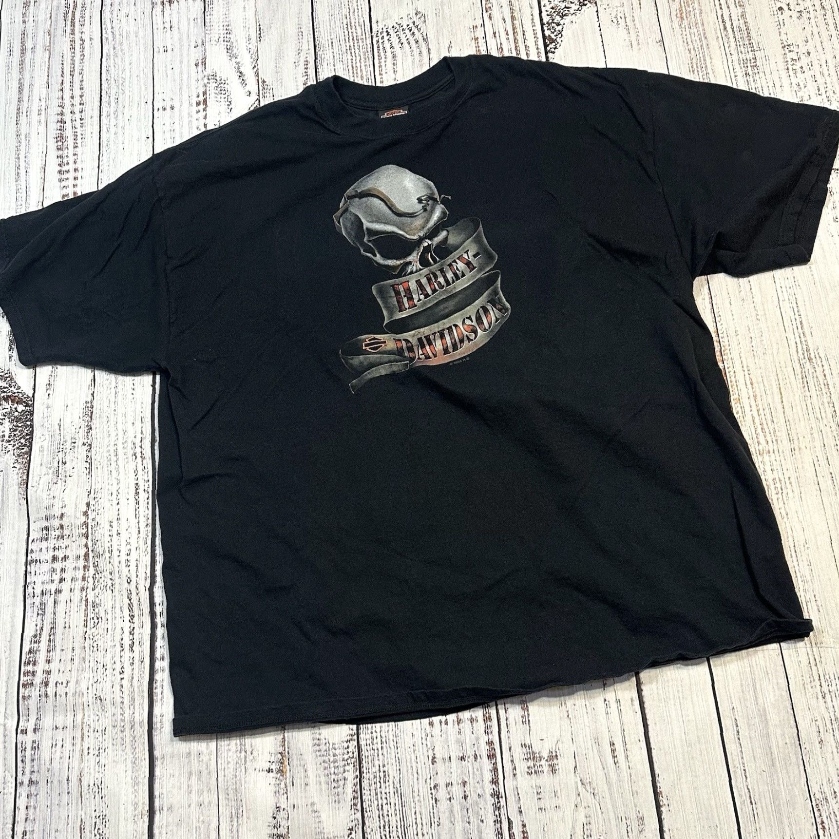 Harley Davidson Harley-Davidson American Legend Tee Shirt 3XL Men Beach Biker Motorcycle Kathy Kitty Hawk NC USA Made Multicolor Cotton Crew Neck Short Sleeve Size US XXL / EU 58 / 5 - 3 Thumbnail