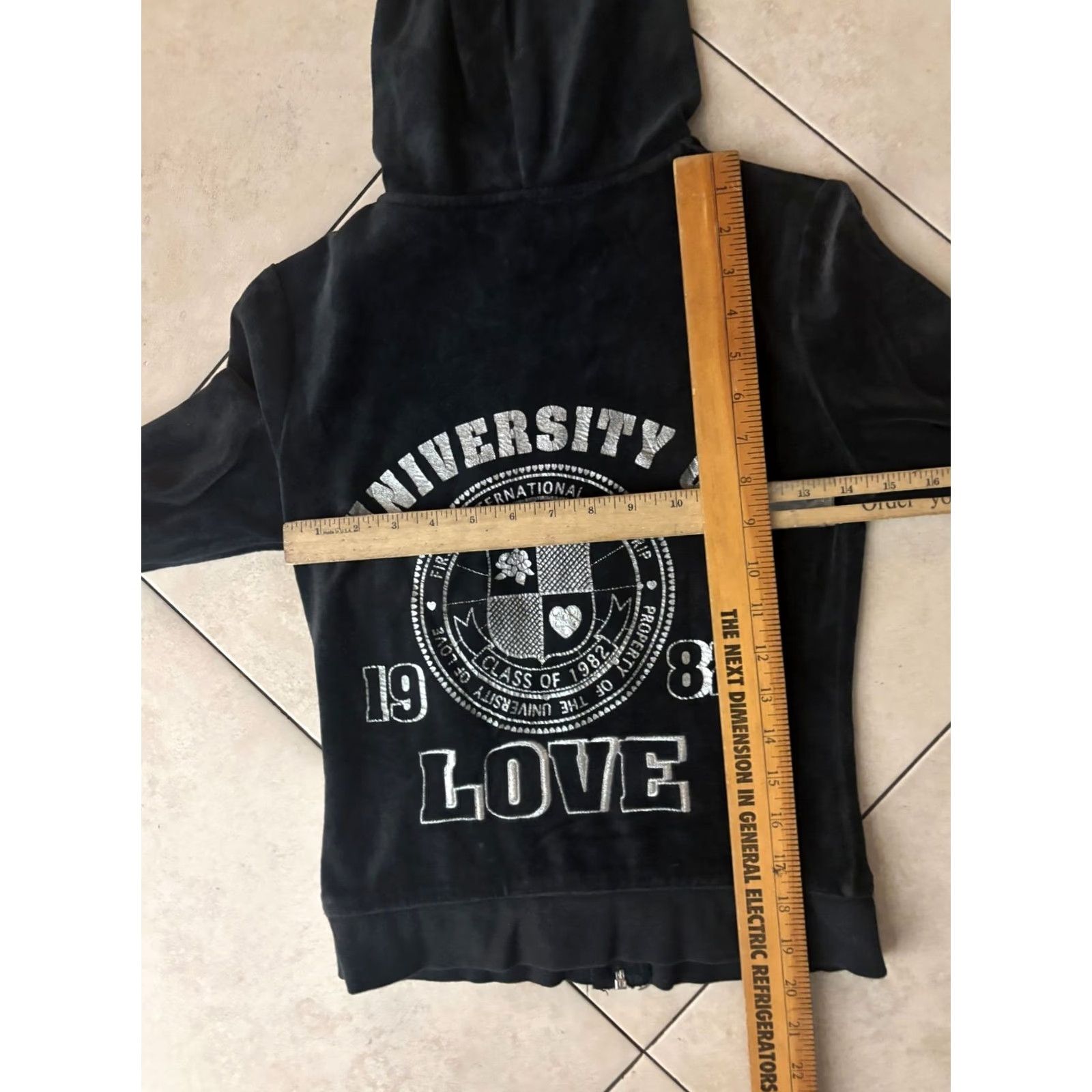 Victoria's Secret Victoria's Secret VTG Velour Hoodie - Black, S - Full Zip, Hooded, Pockets, Logo, Zip - Love Theme, Vintage Ladies Hoodie XS? Size S / US 4 / IT 40 - 8 Thumbnail