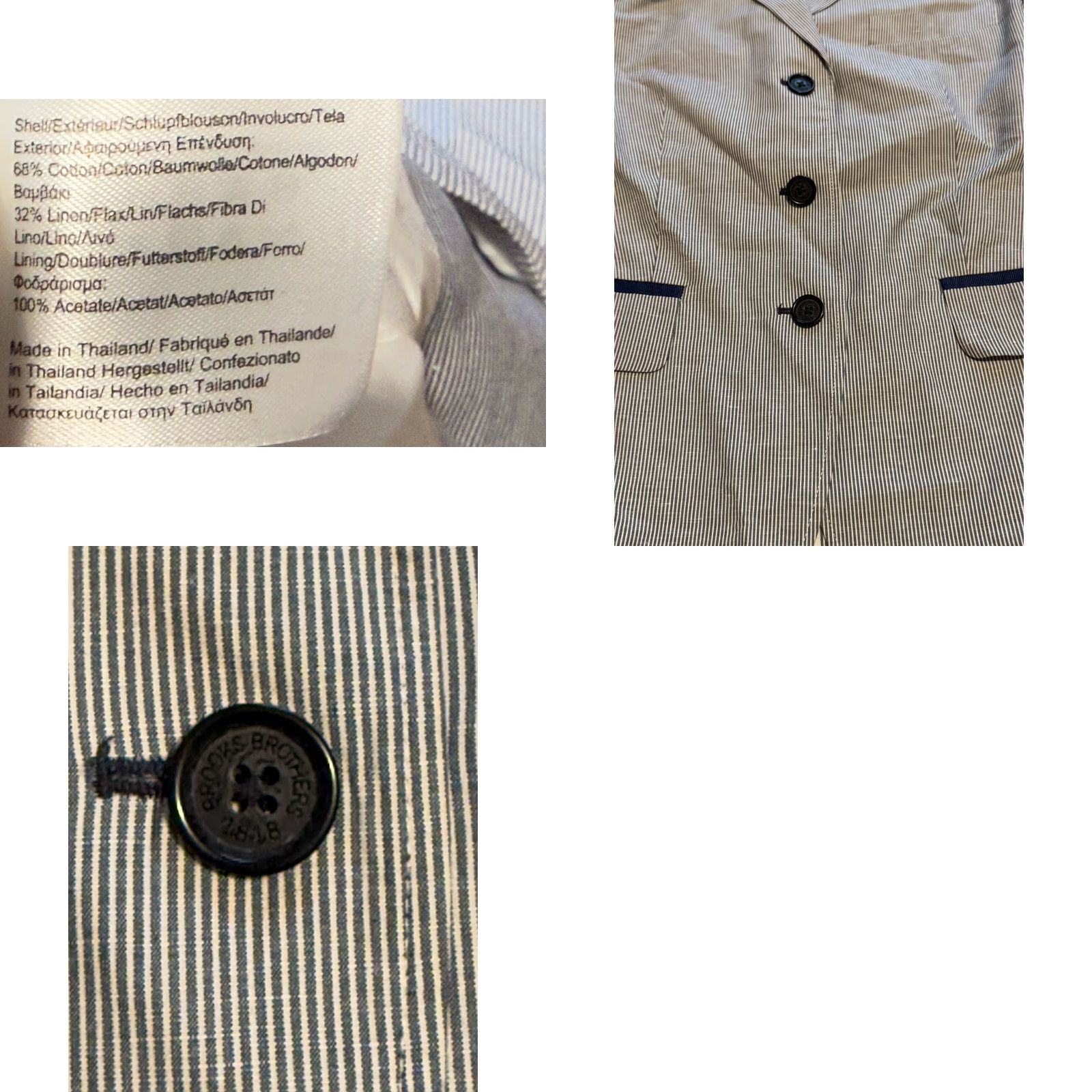 Brooks Brothers BROOKS BROTHERS Blazer Jacket WOMENS 10 Linen Blend Milano Fit Back Vent Button Multicolor Basic Jacket Size L / US 10 / IT 46 - 8 Thumbnail