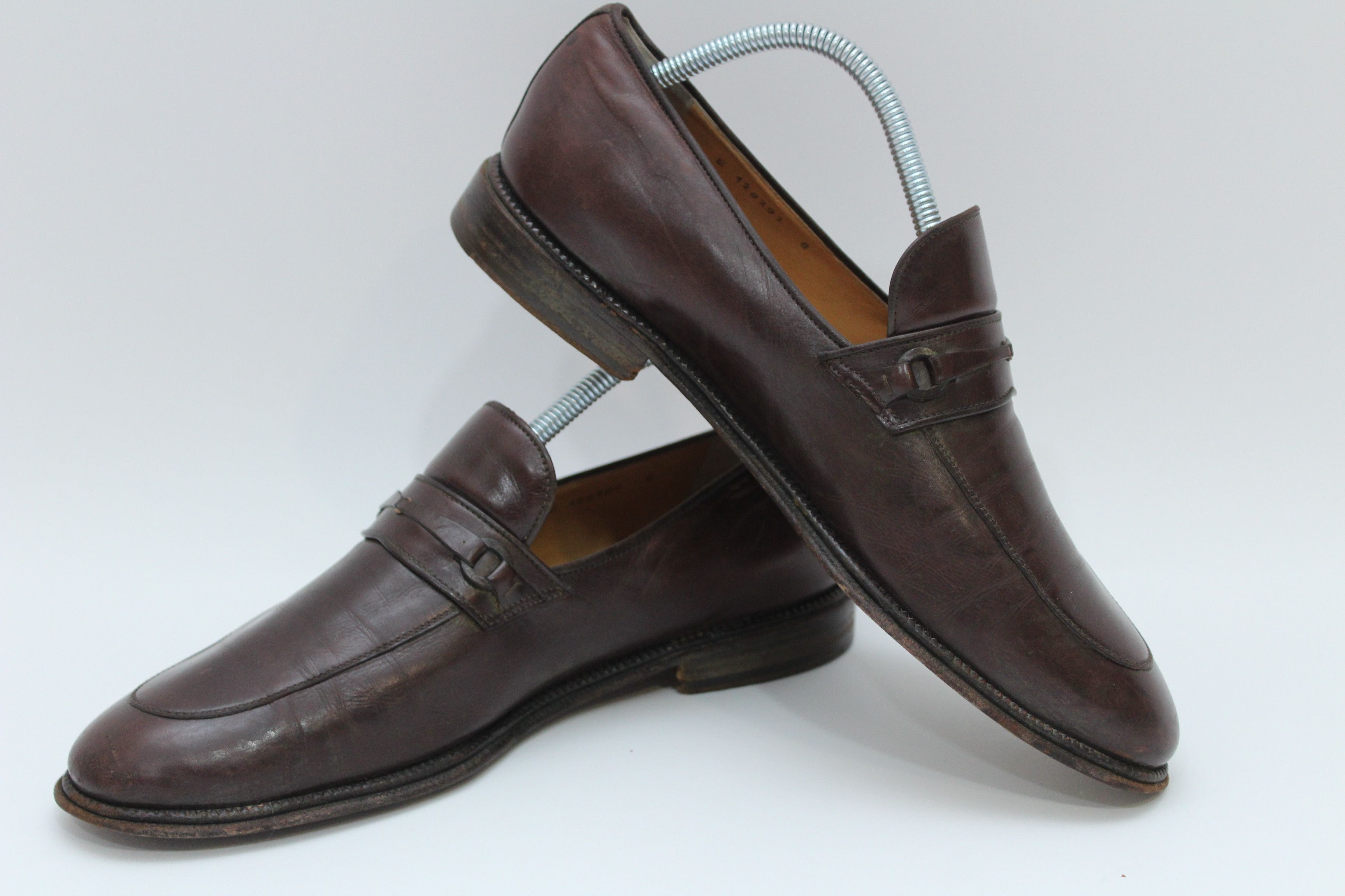Hype x Italian Designers Tanino Crispi Leather Shoes Mens Size 8 Made In Italy in Brown