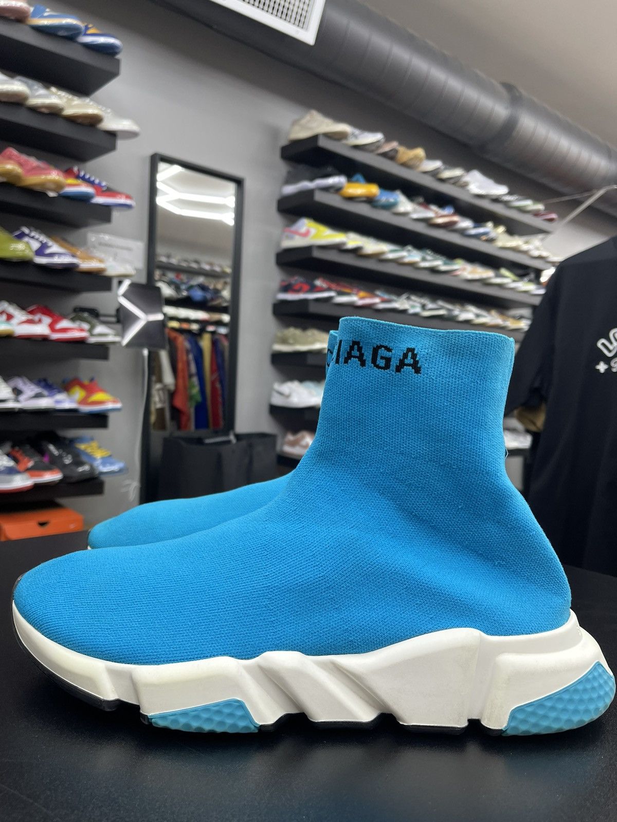 Balenciaga Size 13US/46EU - Balenciaga Speed Sock Runner Blue Size US 13 / EU 46 - 1 Thumbnail