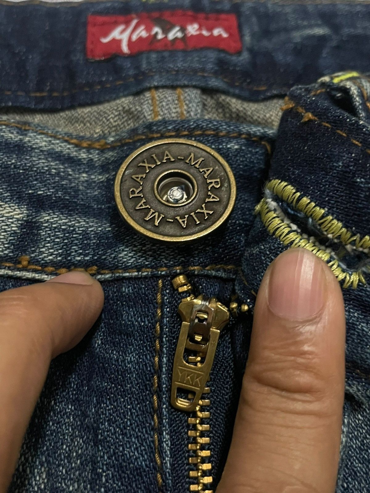 GOSTAR DE FUGA Maraxia Mudwash Distressing Flared Cracked Design Denim Size 25" / US 0 / IT 36 - 16 Thumbnail