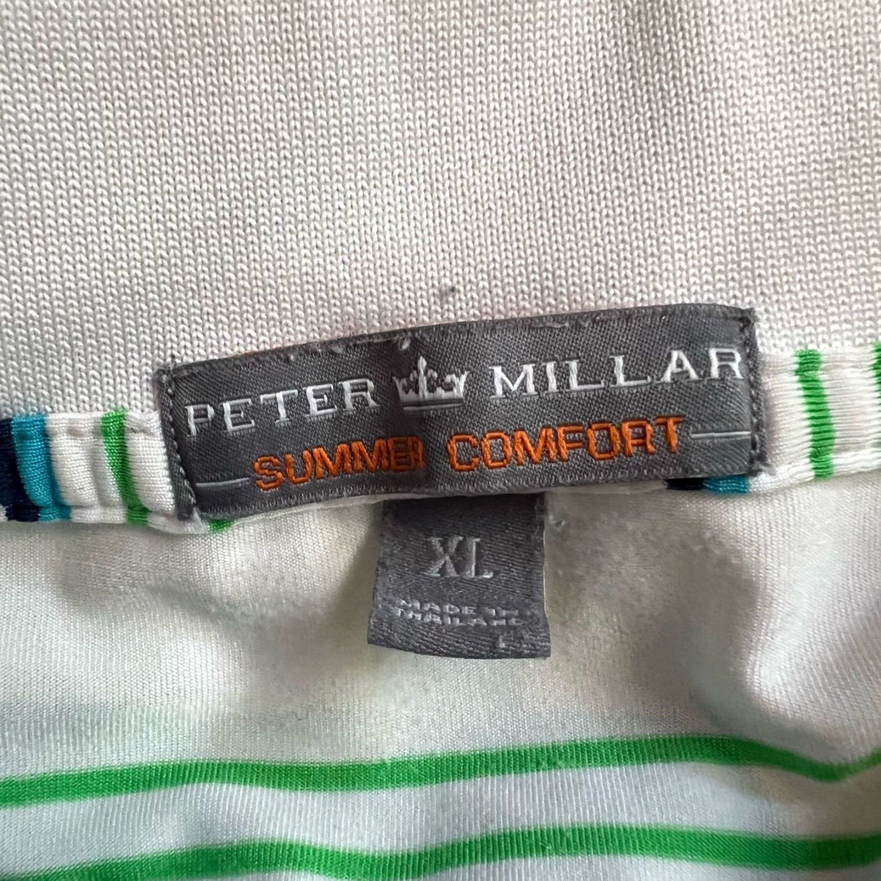 Peter Millar Peter Millar Polo Shirt Mens XL White Summer Performance Golf Stripe Size US XL / EU 56 / 4 - 6 Thumbnail