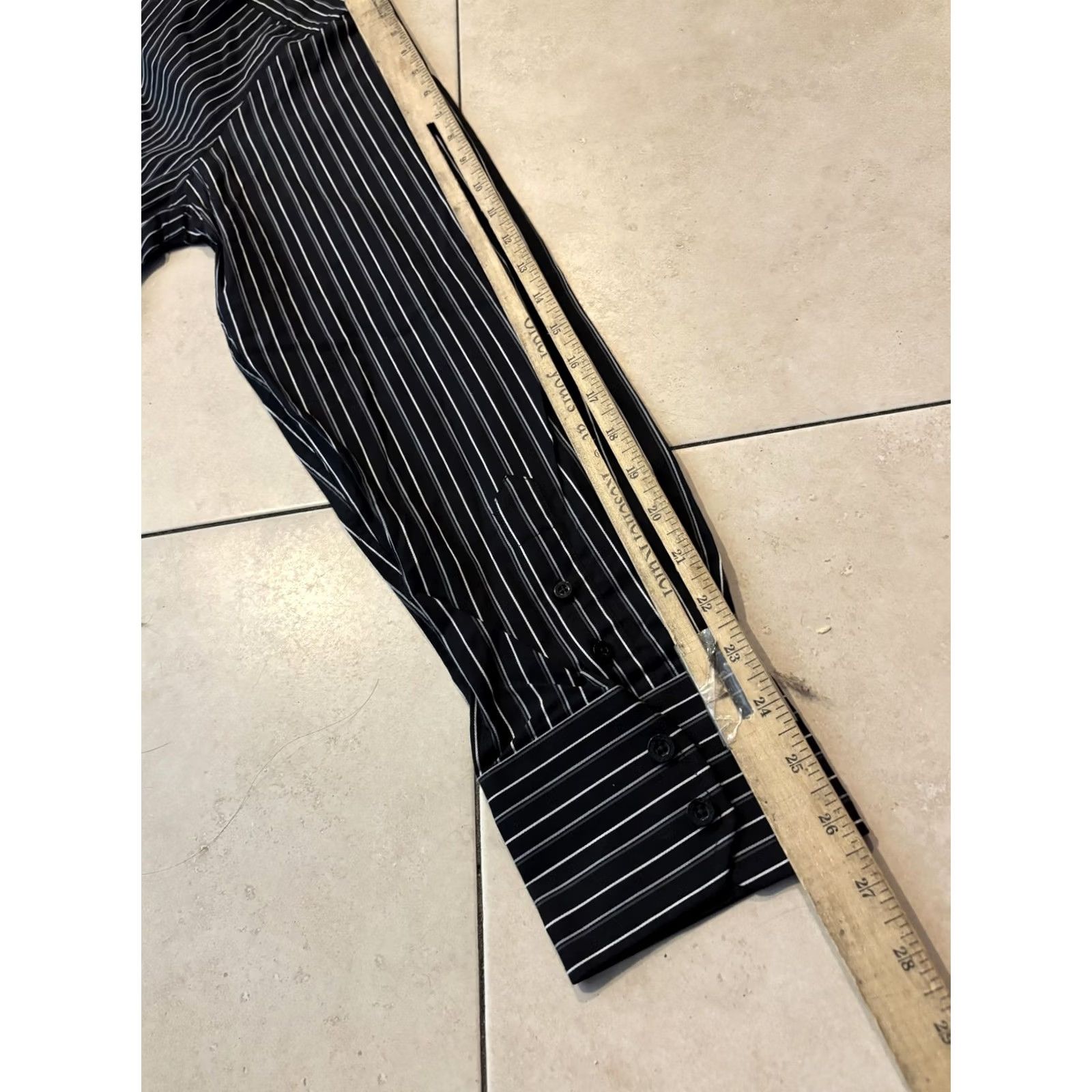 Vintage 7 Diamonds Shirt Mens XL Black Stripe Long Sleeve Embroidered Button Up Casual Size US XL / EU 56 / 4 - 6 Thumbnail