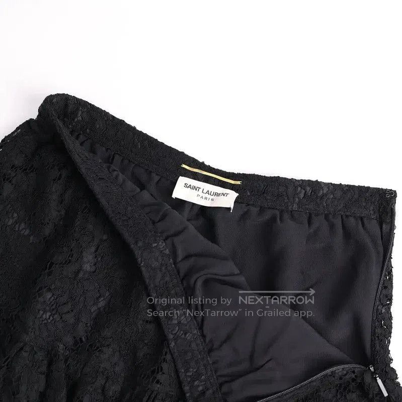 Yves Saint Laurent YSL Black Lace Short Skirt in XS Size . Size 23" - 4 Thumbnail