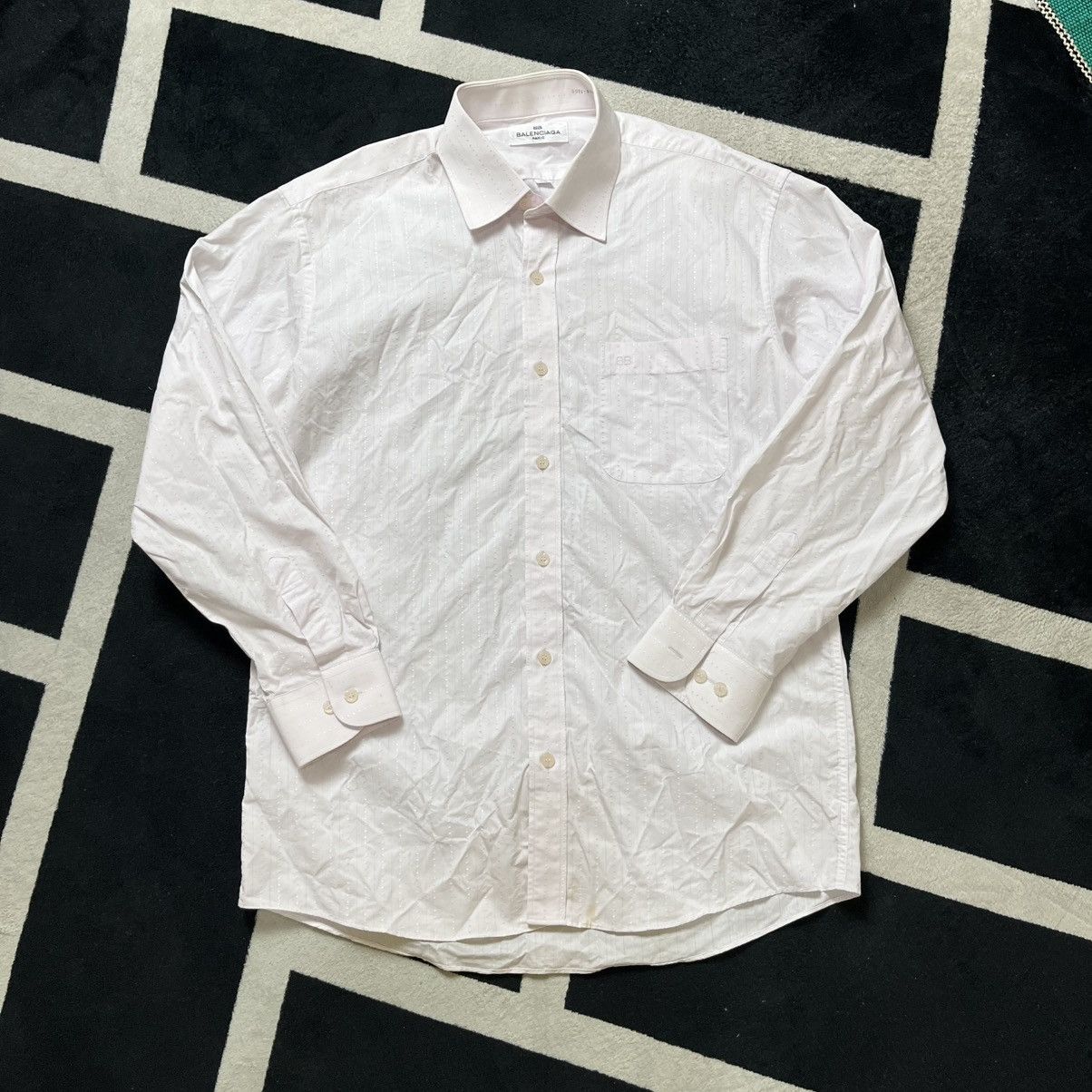 Balenciaga Balenciaga Jacquard dot texture Long Sleeve Button Shirt Size US L / EU 52-54 / 3 - 1 Thumbnail