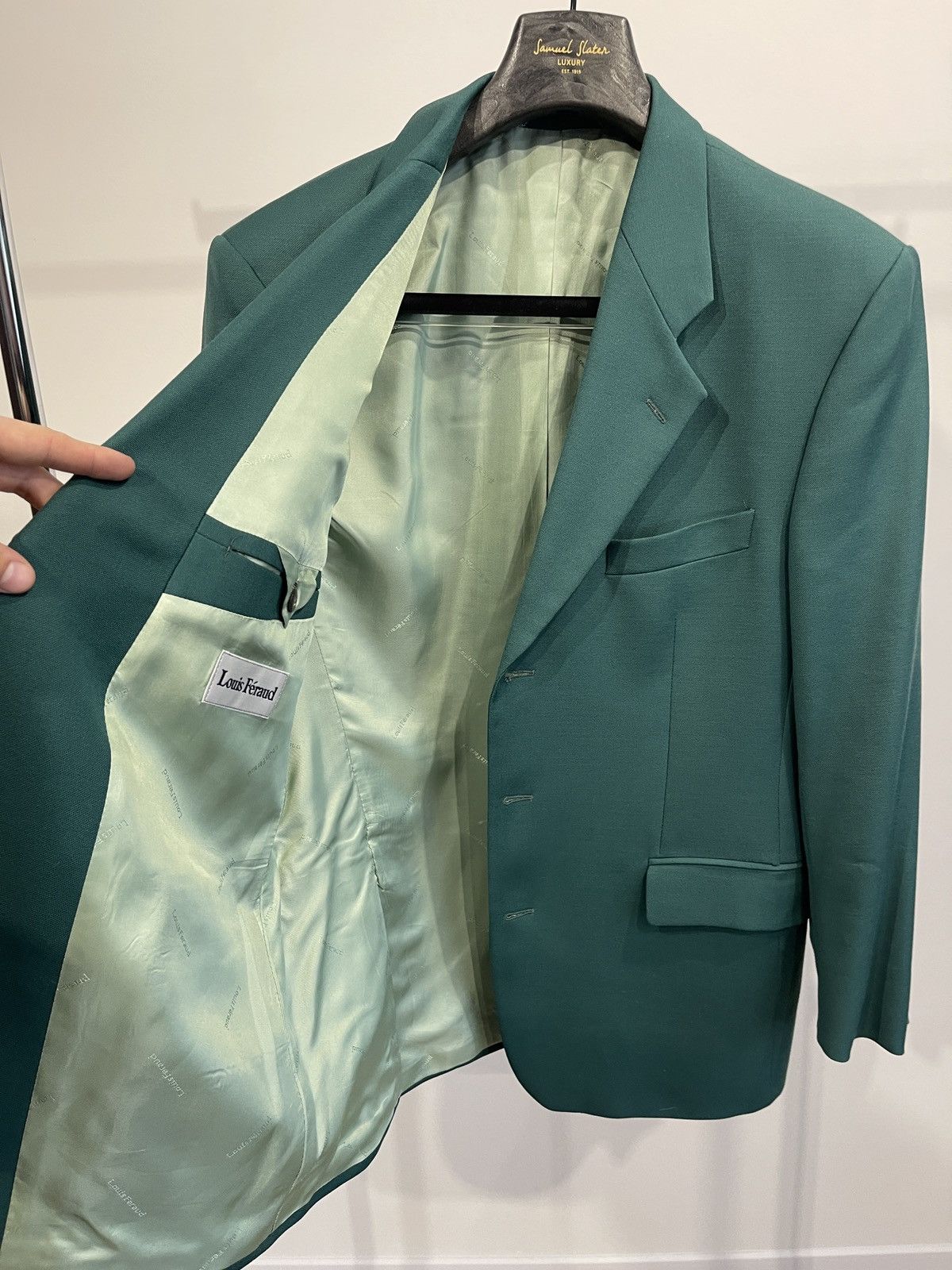 Louis Feraud Louis Féraud Paris Vintage Pure New Wool Blazer Green Size 40S - 5 Thumbnail
