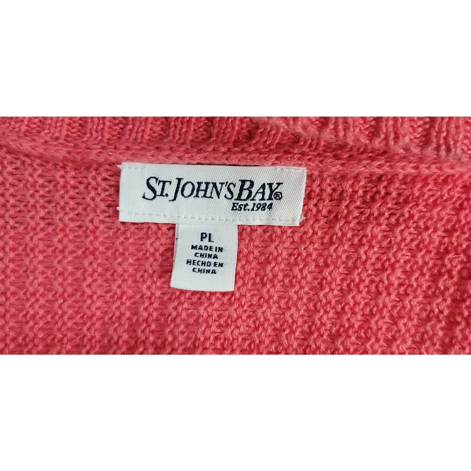 Other St John's Bay Orange Open Front Knit Cardigan Sweater PL Size L / US 10 / IT 46 - 3 Thumbnail