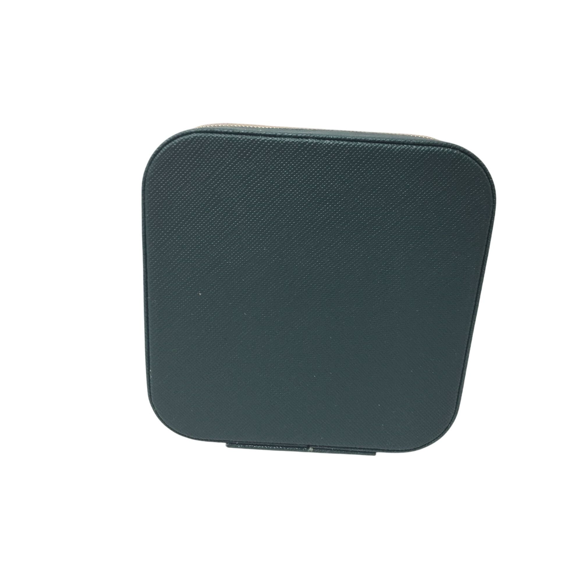 Other Dark Green Zippered Mini Portable Travel Jewelry Box with Go Size ONE SIZE - 7 Thumbnail