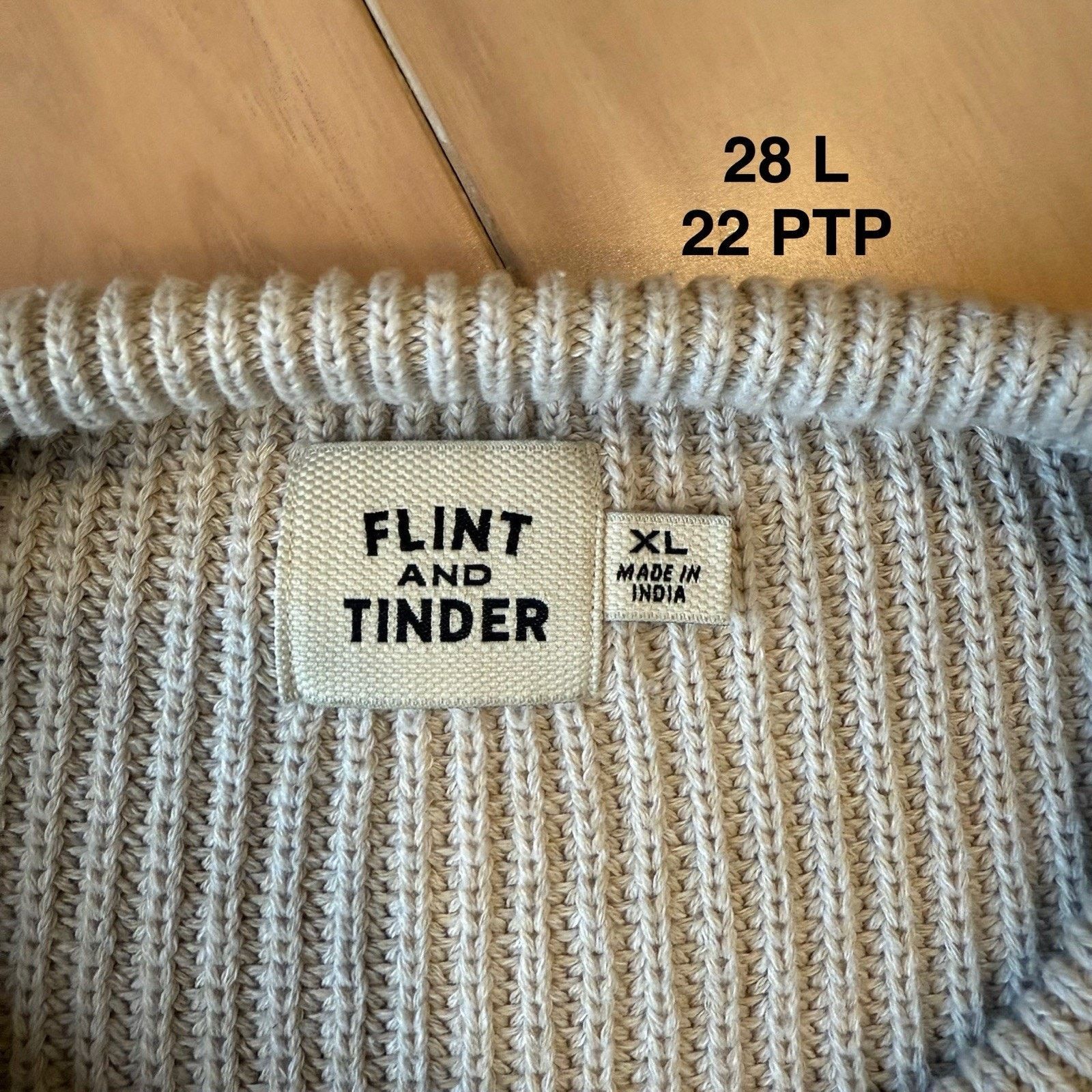 Flint And Tinder Flint and Tinder Bolinas Sweater XL Beige Casual Minimalist Size US XL / EU 56 / 4 - 8 Thumbnail