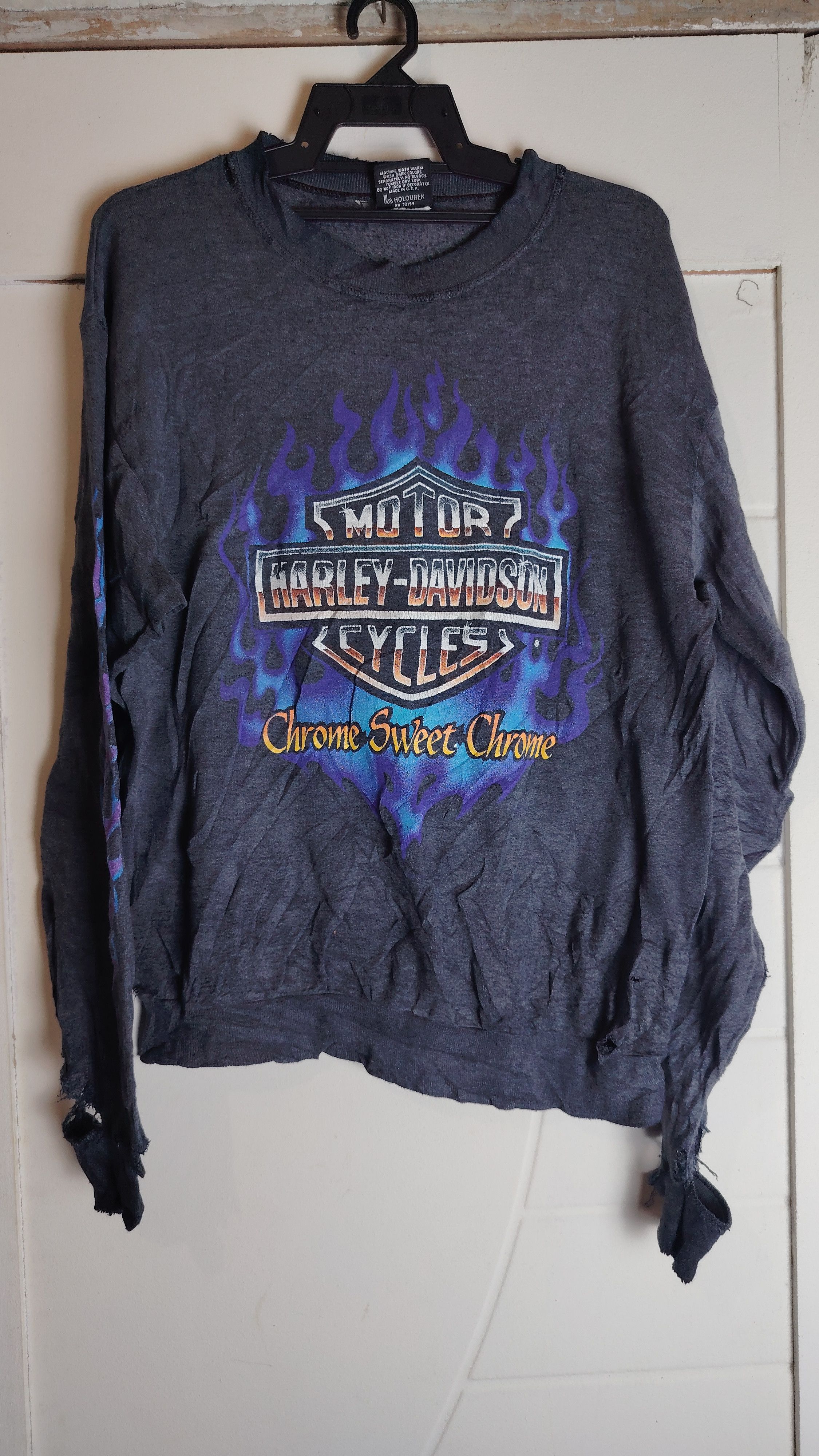 Harley Davidson Vintage 90s Harley Davidson Distresss Size US L / EU 52-54 / 3 - 1 Thumbnail