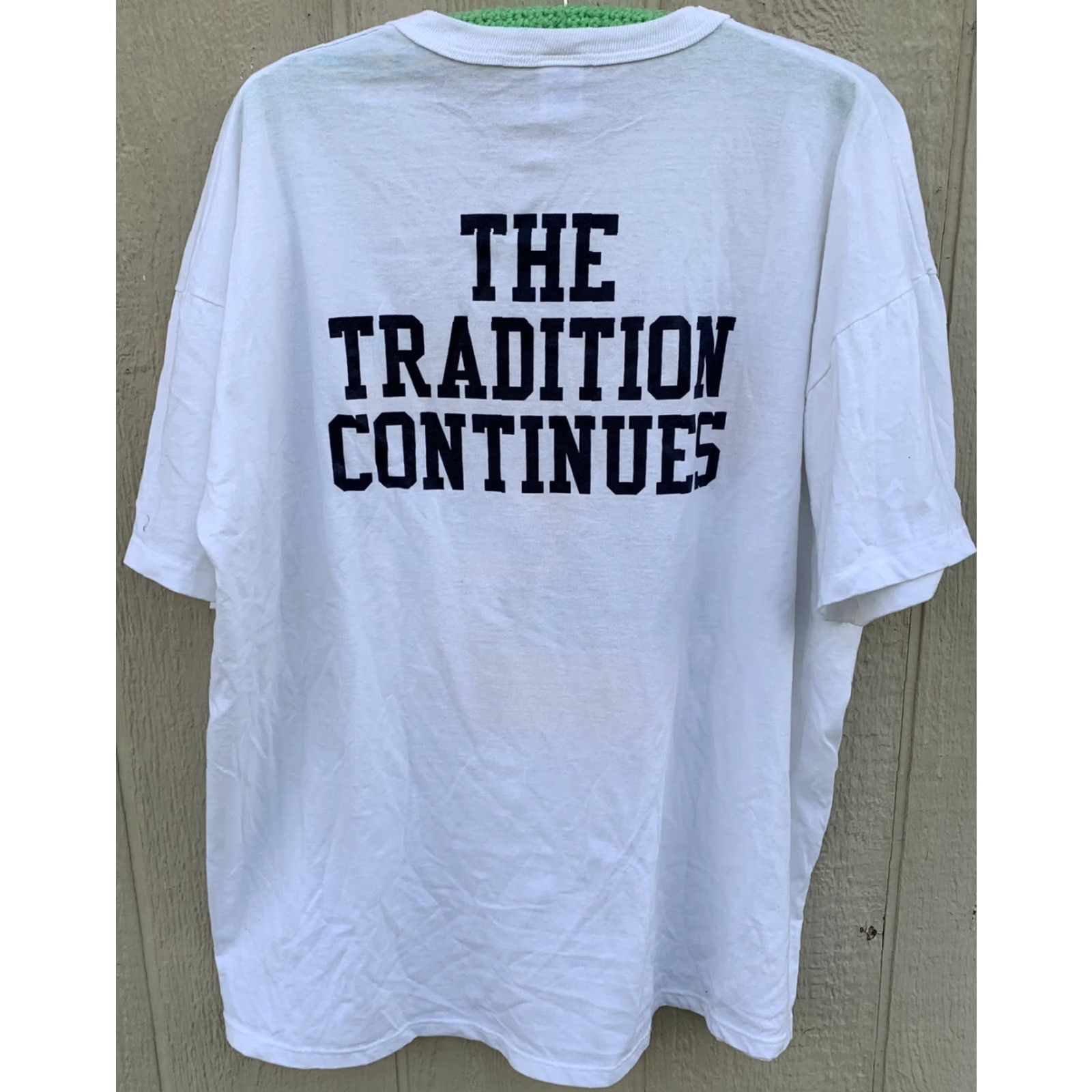 Russell Athletic VINTAGE Russell Athletic The Tradition Continues T-Shirt White 80s 90s Sports Mens XL Graphic Print Football Helmet USA Size US XL / EU 56 / 4 - 6 Thumbnail