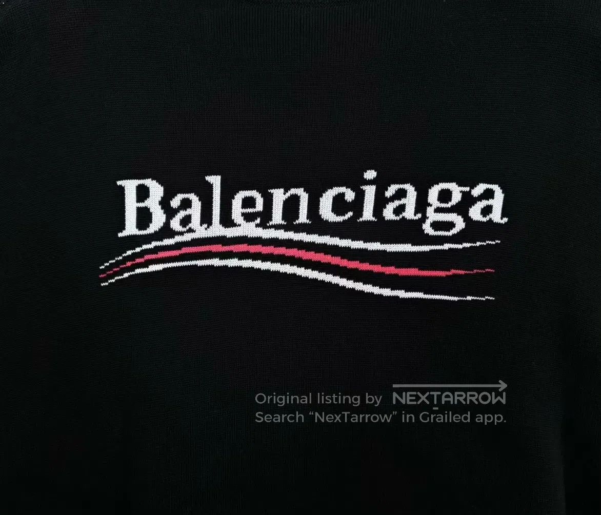 Balenciaga Balenciaga Black Embroidered Coke Logo Knit Sweater| Size US L / EU 52-54 / 3 - 4 Thumbnail
