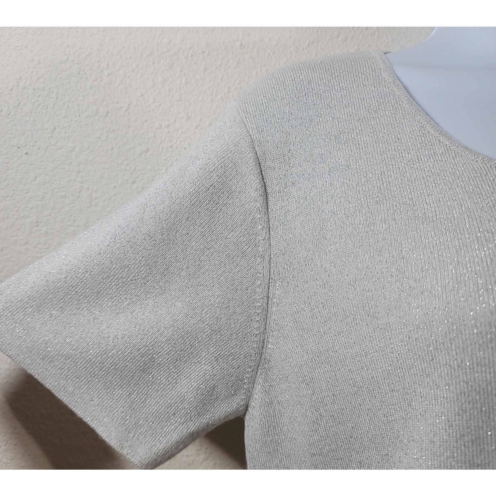 Other Draper's & Damon's White Silver Metallic Top PL NWT Size L / US 10 / IT 46 - 6 Thumbnail