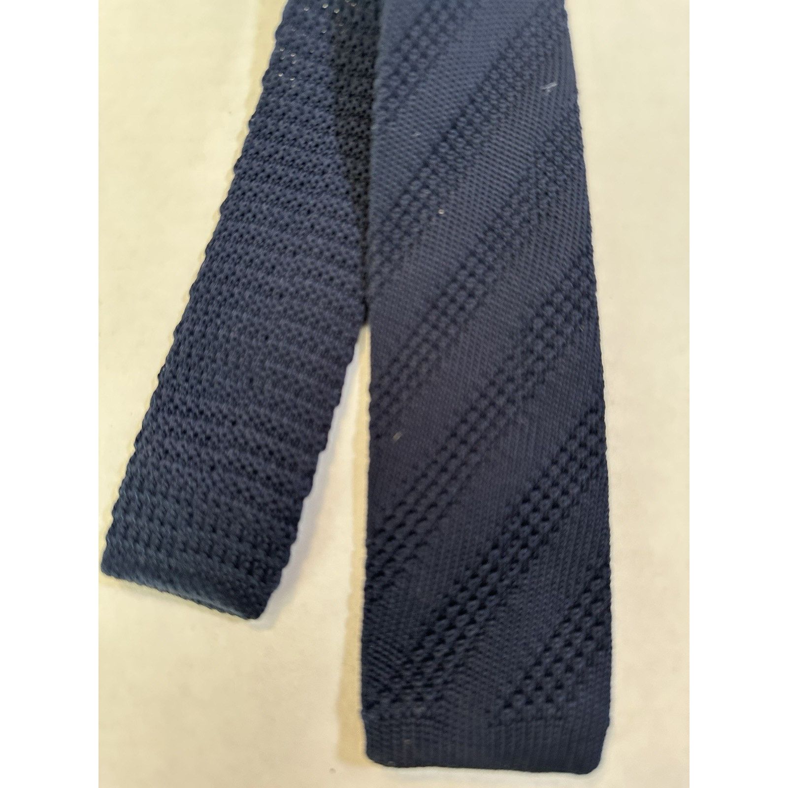 Twenty Twenty One Mens Neck Tie Knit Mesh Square End Blue Preppy Size ONE SIZE - 2 Thumbnail