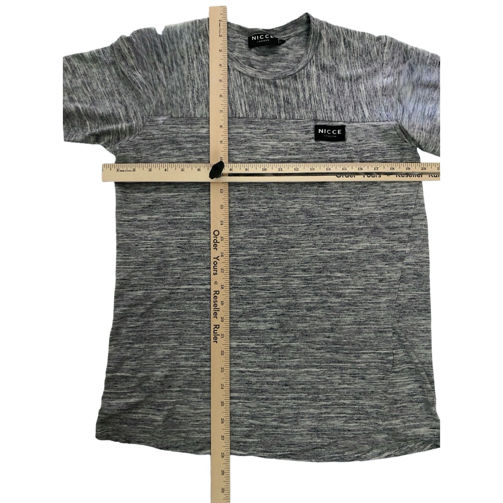 Nicce London Nicce London Men’s Grey Marl Panel T-Shirt Med Short Sleeve Size US M / EU 48-50 / 2 - 7 Thumbnail