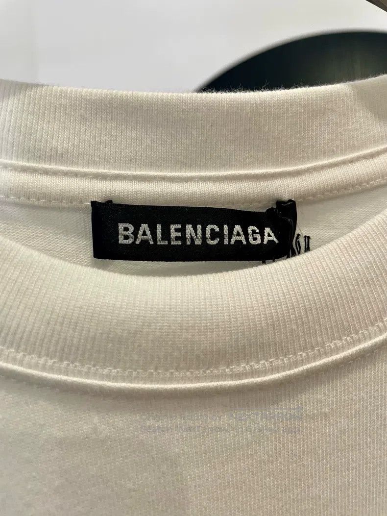 Balenciaga Balenciaga Logo Printed Round Neck Short Sleeve White T-Sh Size US L / EU 52-54 / 3 - 2 Thumbnail
