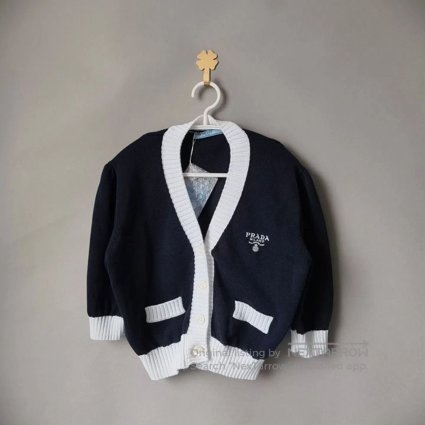 Prada Prada Logo Knit Cardigan. Size S / US 4 / IT 40 - 1 Thumbnail