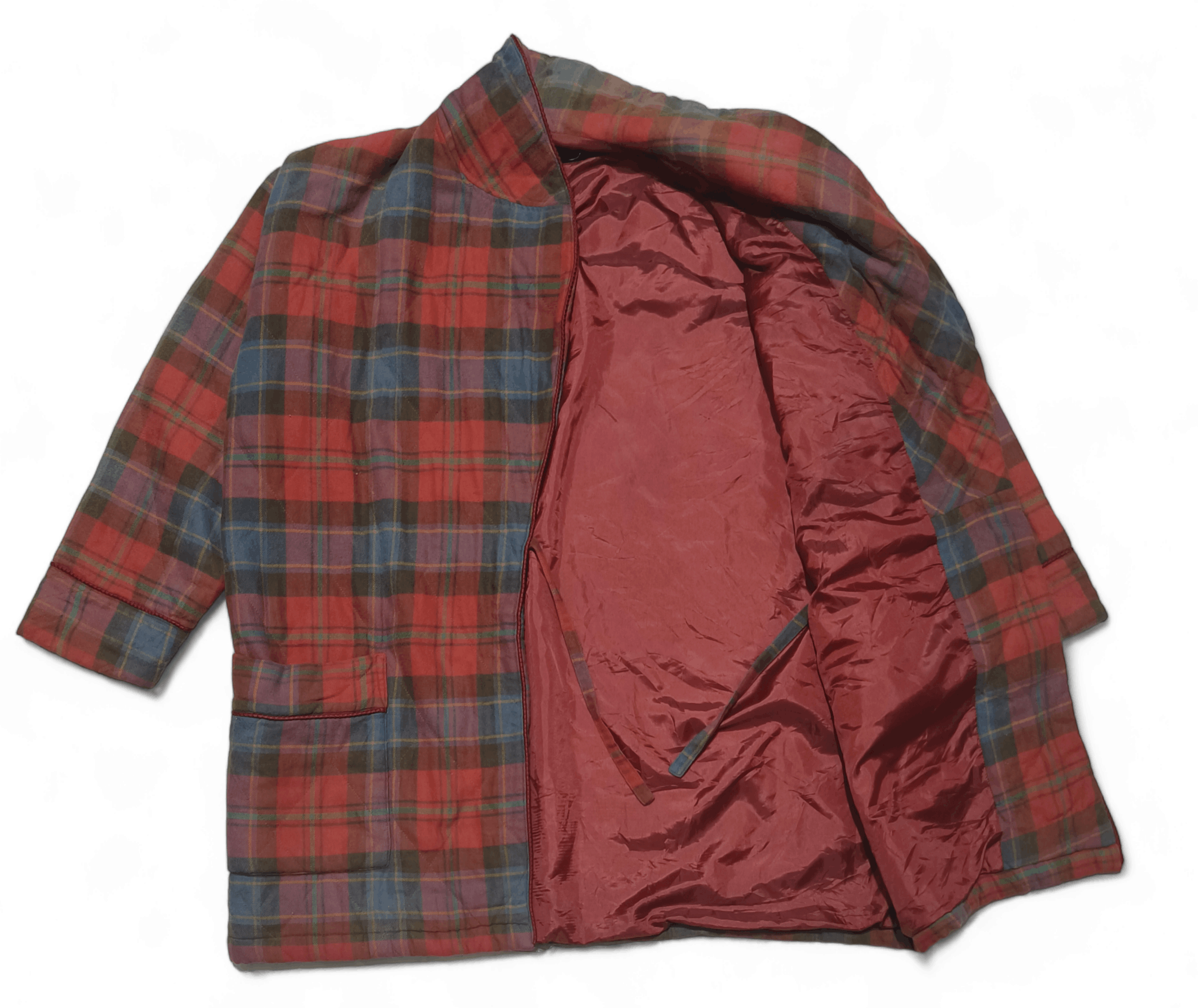 Yves Saint Laurent Vintage Yves Saint Laurent YSL Kimono Tartan Kimono Jacket Size S / US 4 / IT 40 - 5 Thumbnail