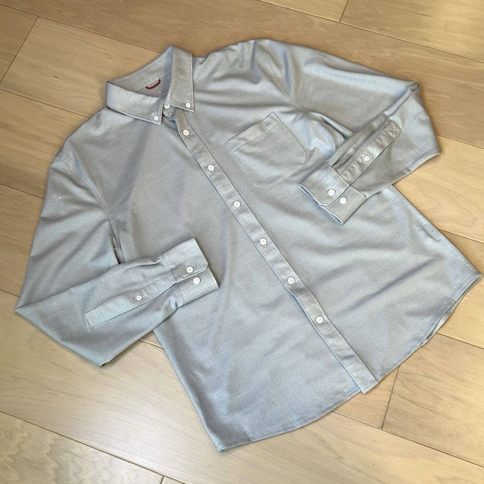 Vintage Western Rise Shirt Mens M Light Gray Jersey Knit Button Repair Men Size US M / EU 48-50 / 2 - 2 Thumbnail