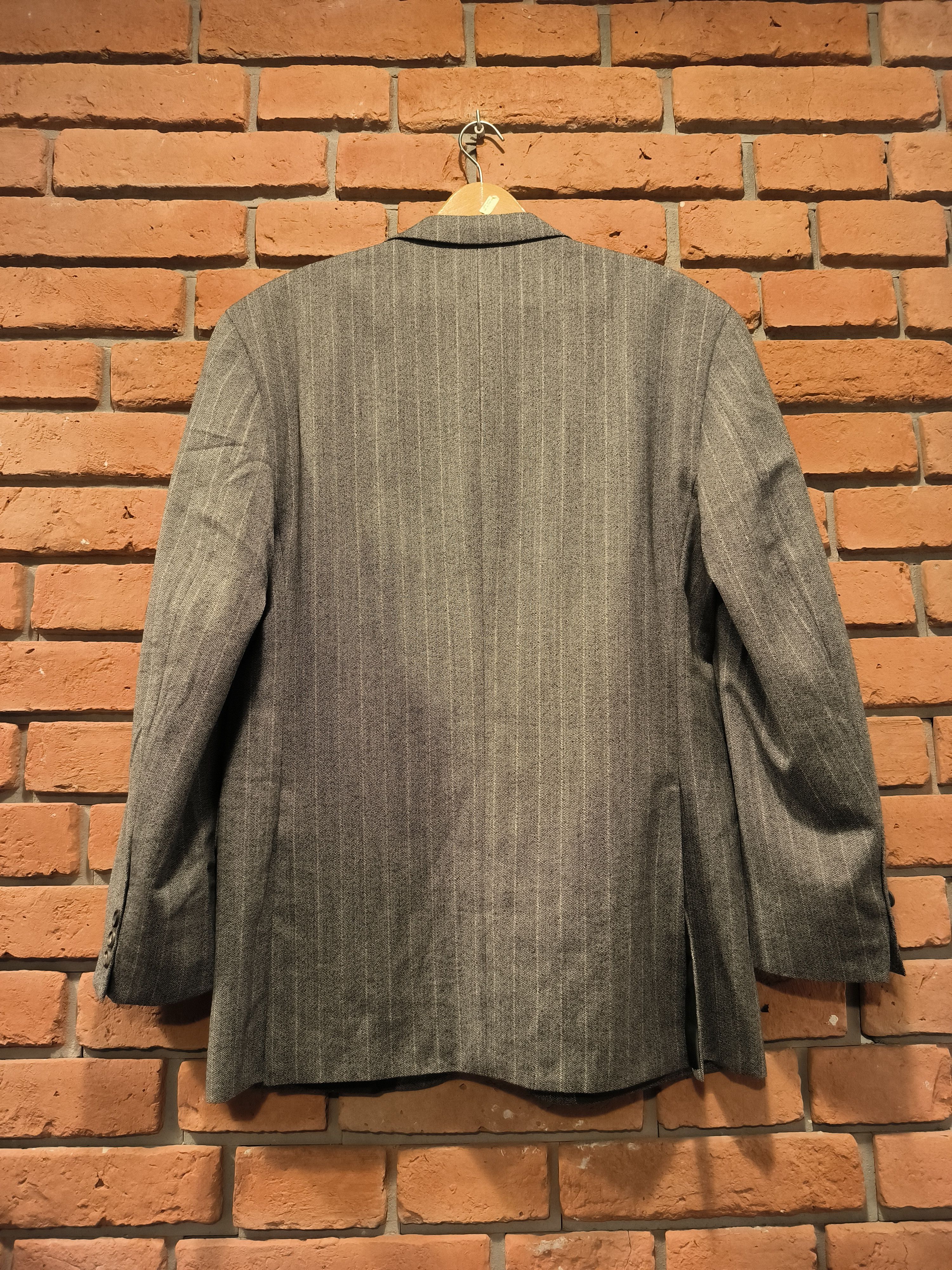 Designer Van Laack Suit Jacket Wool Monogram Multi Logo Striped Size 52S - 6 Thumbnail