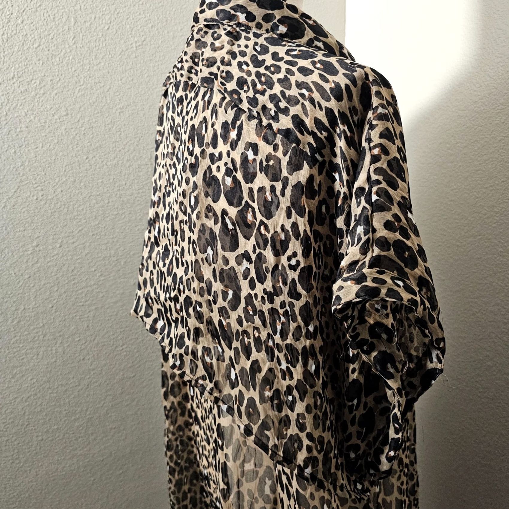 Steve Madden Steve Madden Cardigan Sweater Wool Knit Leopard Cheetah Women’s OSFM Kimono Sleeve Open Neck Multicolor Size ONE SIZE - 7 Thumbnail