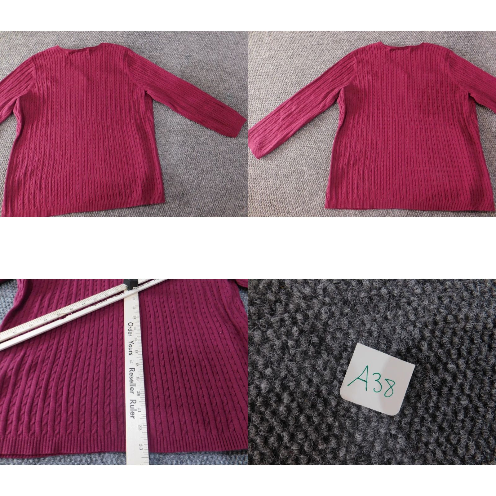 Croft & Barrow Croft & Barrow Women’s Sweater L Red Pullover Knit Cotton V-Neck Long Sleeve Classic Cozy Casual Knit Size L / US 10 / IT 46 - 8 Thumbnail
