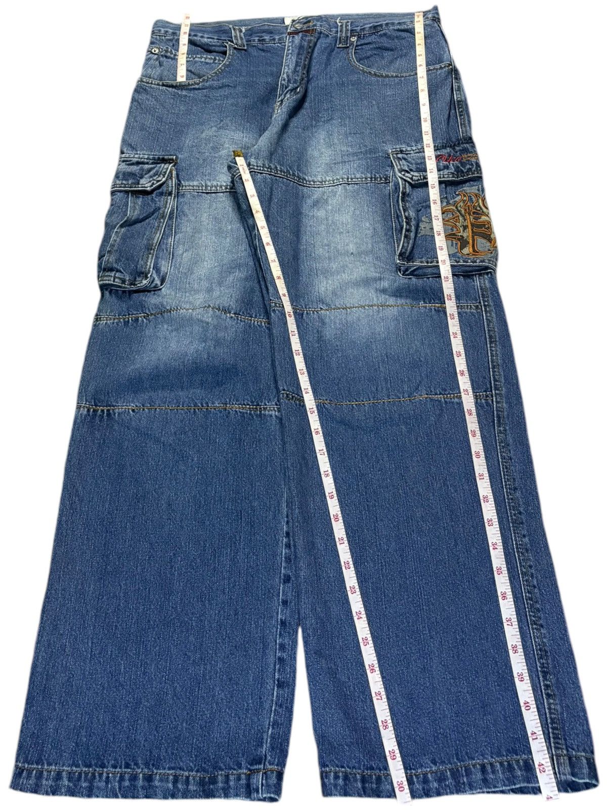 Japanese Brand Vintage Japanese Brand Mud Wash Baggy Cargo Jeans Size US 34 / EU 50 - 14 Thumbnail